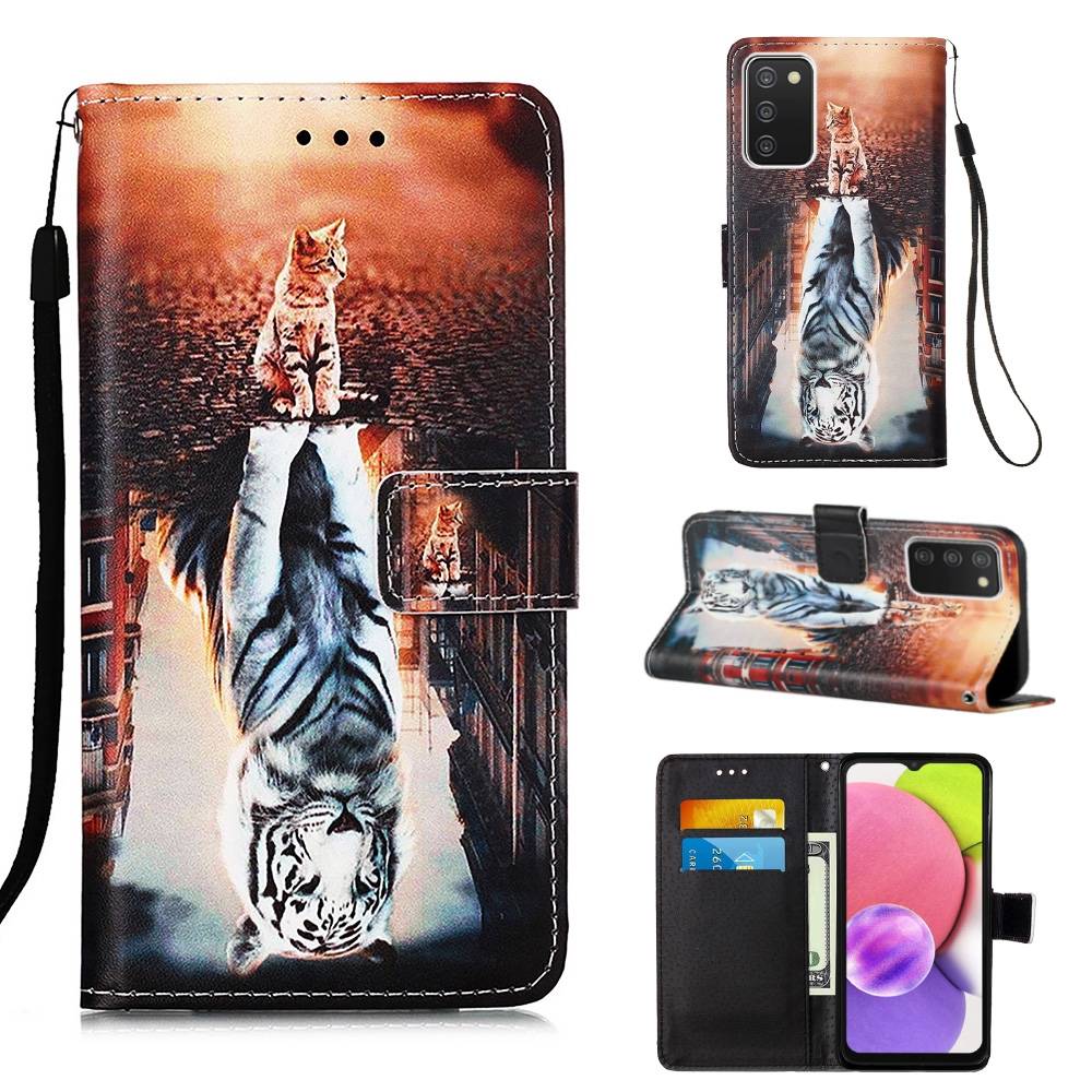 Für Samsung Galaxy A03s Kunstleder Handy Tasche Book Motiv 10 Schutz Hülle Case Cover Etui Neu