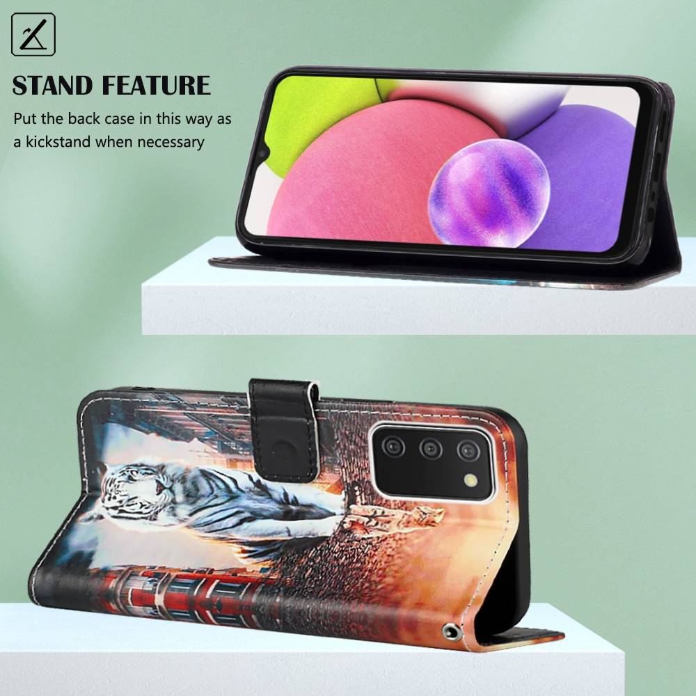 Für Samsung Galaxy A03s Kunstleder Handy Tasche Book Motiv 10 Schutz Hülle Case Cover Etui Neu