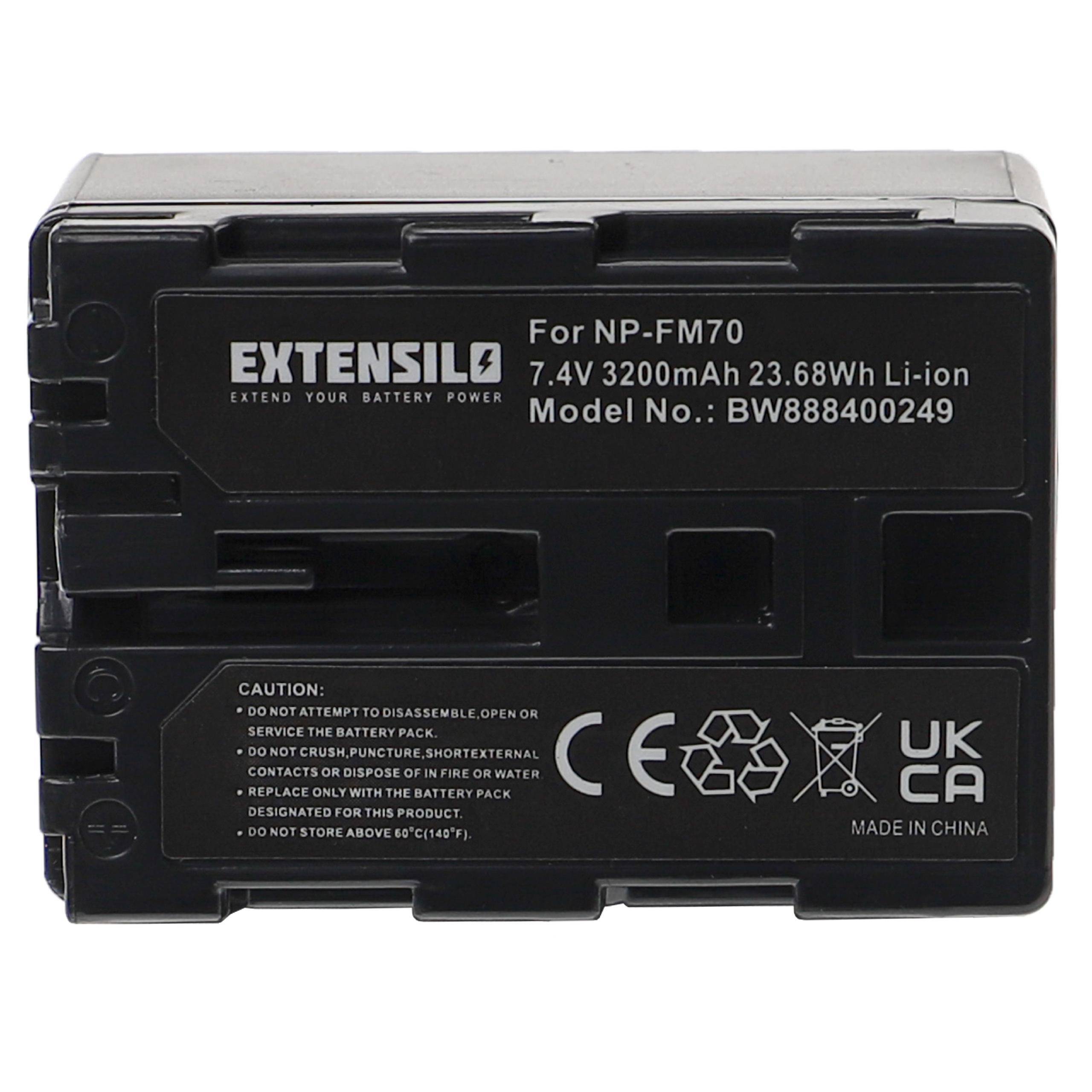 EXTENSILO 1x Akku Ersatz für Sony NP-QM91D für Kamera (3200 mAh, 7,4 V, Li-Ion)
