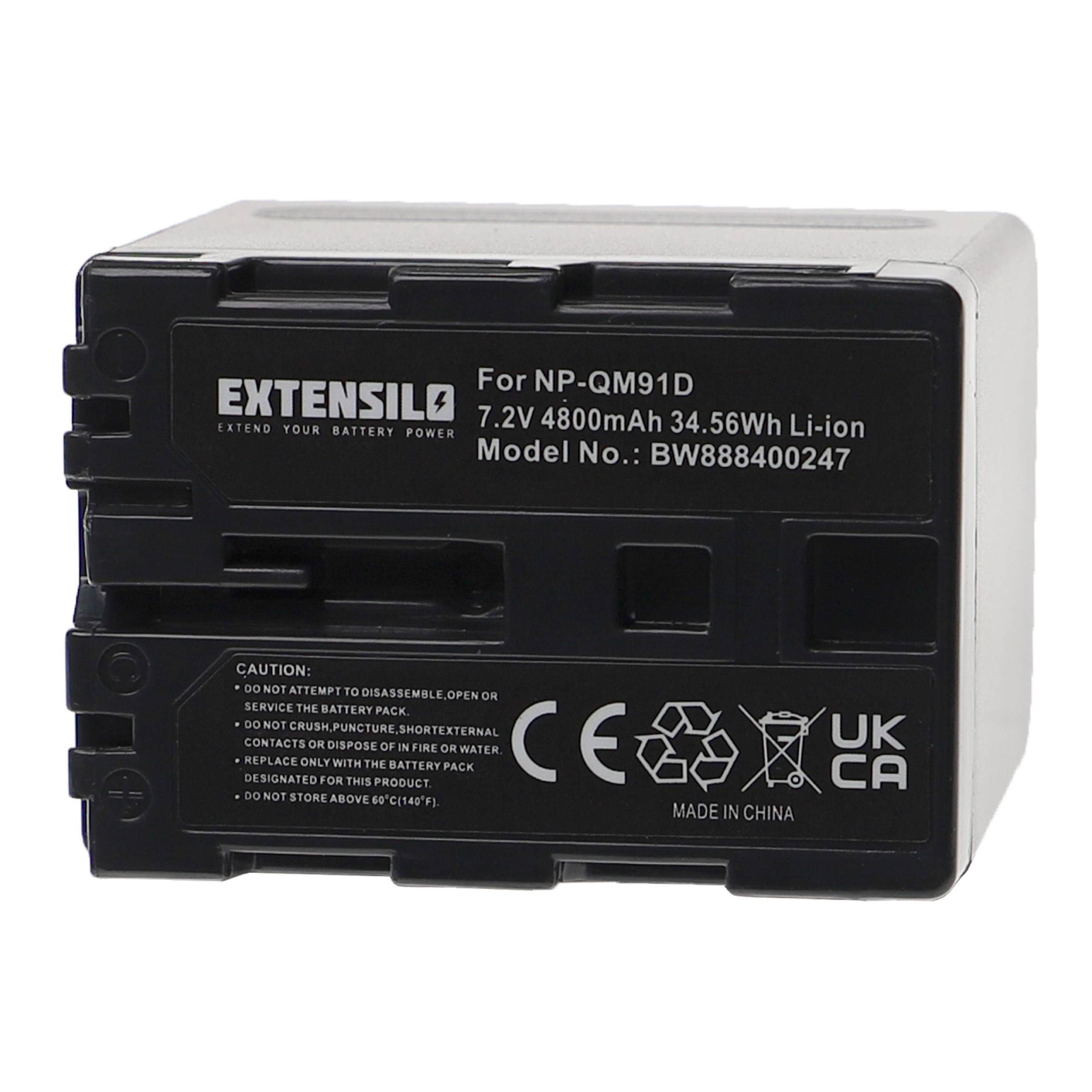 EXTENSILO Akku kompatibel mit Sony DCR-TRV15E, DCR-TRV16, DCR-TRV17, DCR-TRV18, DCR-TRV19E, DCR-TRV19 Kamera (4800 mAh, 7,2 V, Li-Ion)