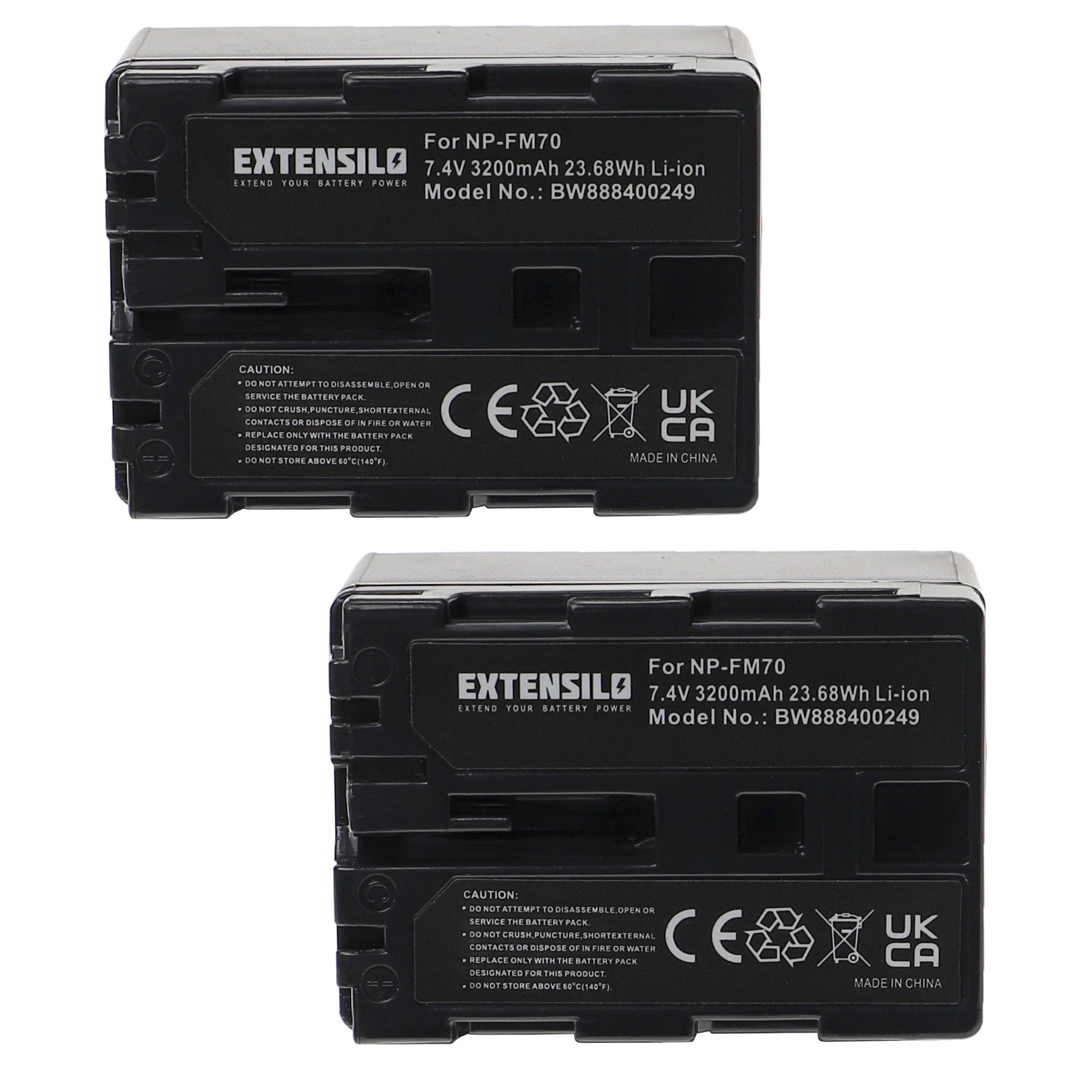 EXTENSILO 2x Akku kompatibel mit Sony DCR-TRV39, DCR-TRV460E, DCR-TRV480E, DCR-TRV480, DCR-TRV40 Kamera (3200 mAh, 7,4 V, Li-Ion)