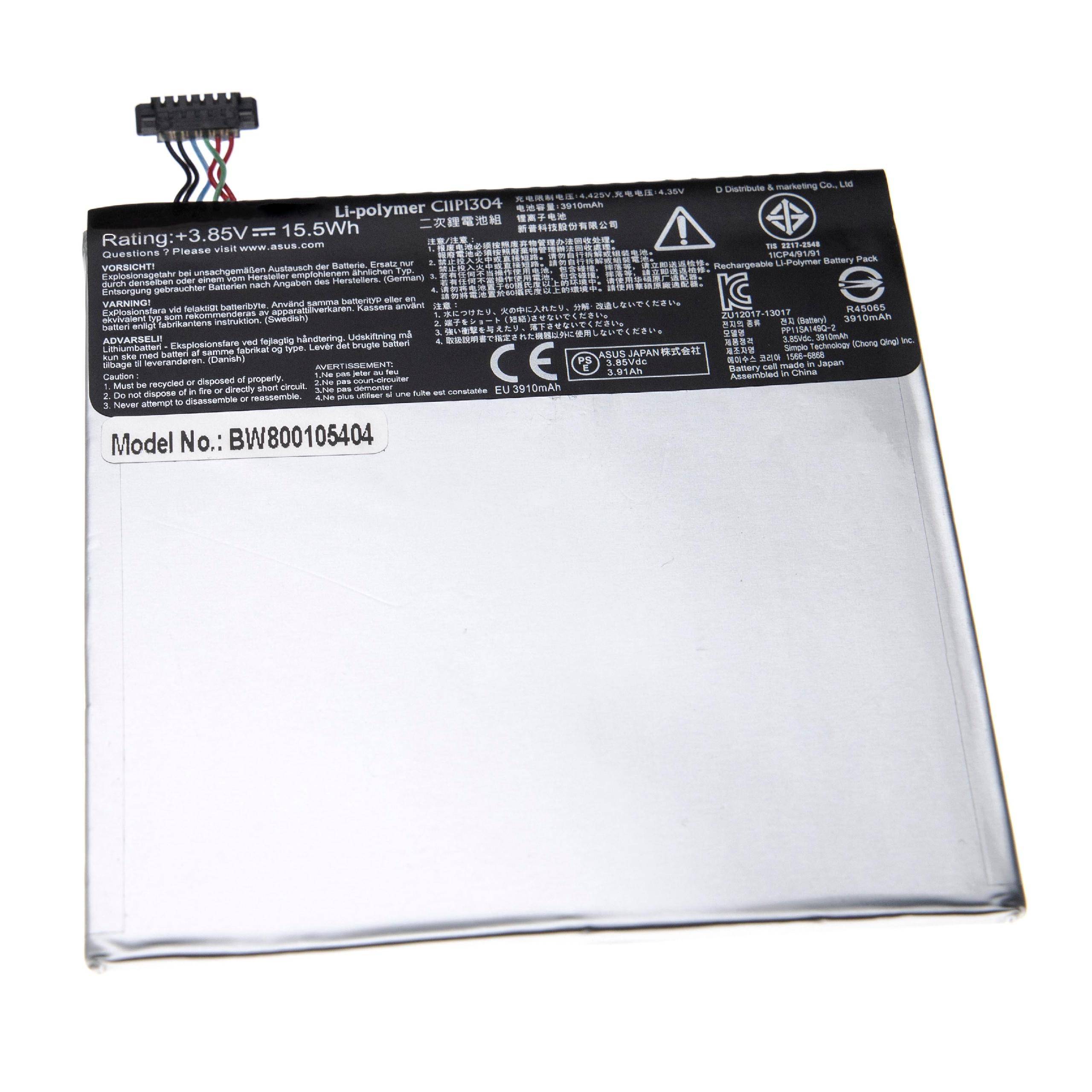 Eine weiße Batterie mit einem Warnsymbol, UKCA- und CE-Markierungen sowie Text, der besagt „Made in China