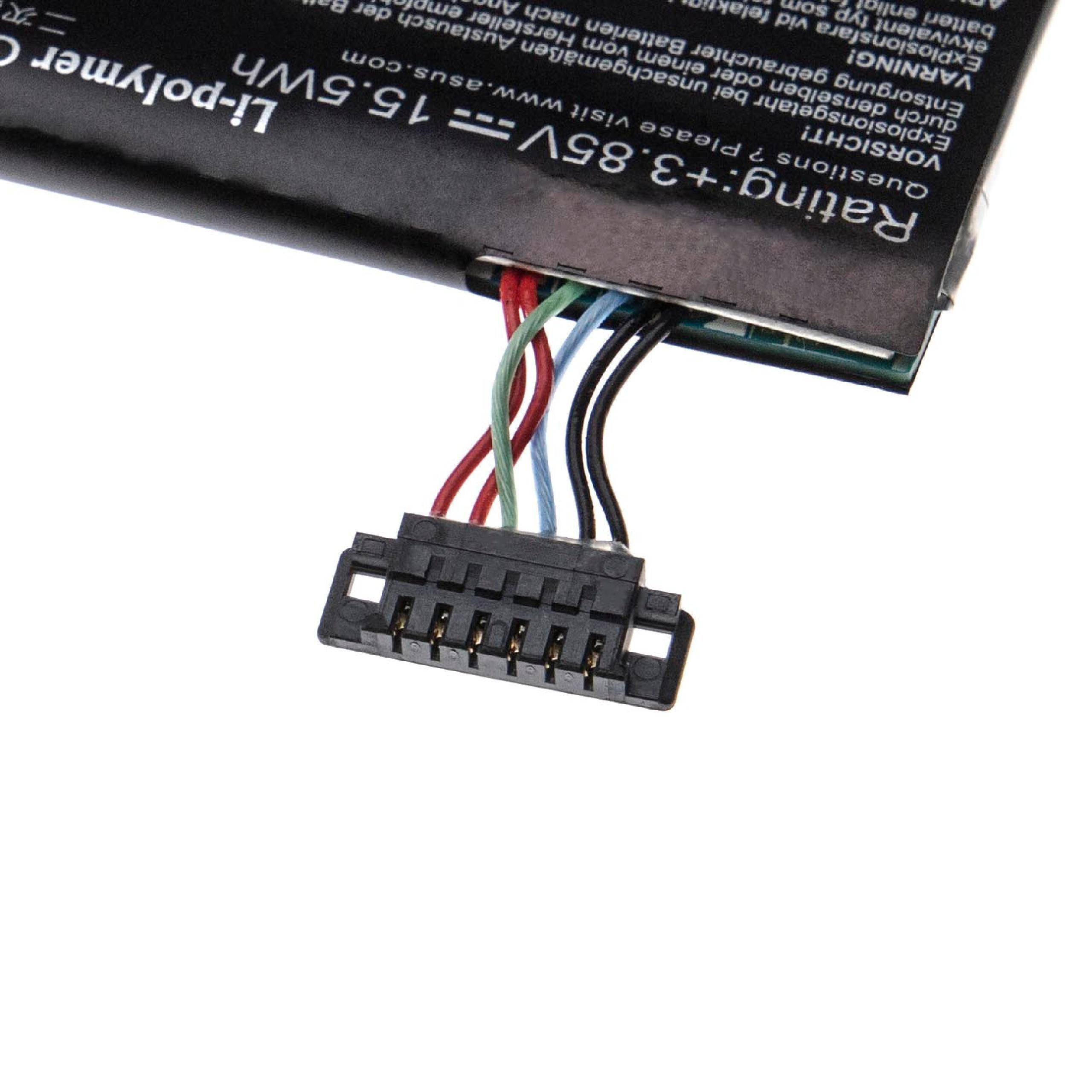 Eine Nahaufnahme eines schwarzen Batteriepacks mit farbigen Drähten, die zu einem Stecker führen, wobei Spannungsmarkierungen auf der Oberfläche sichtbar sind.