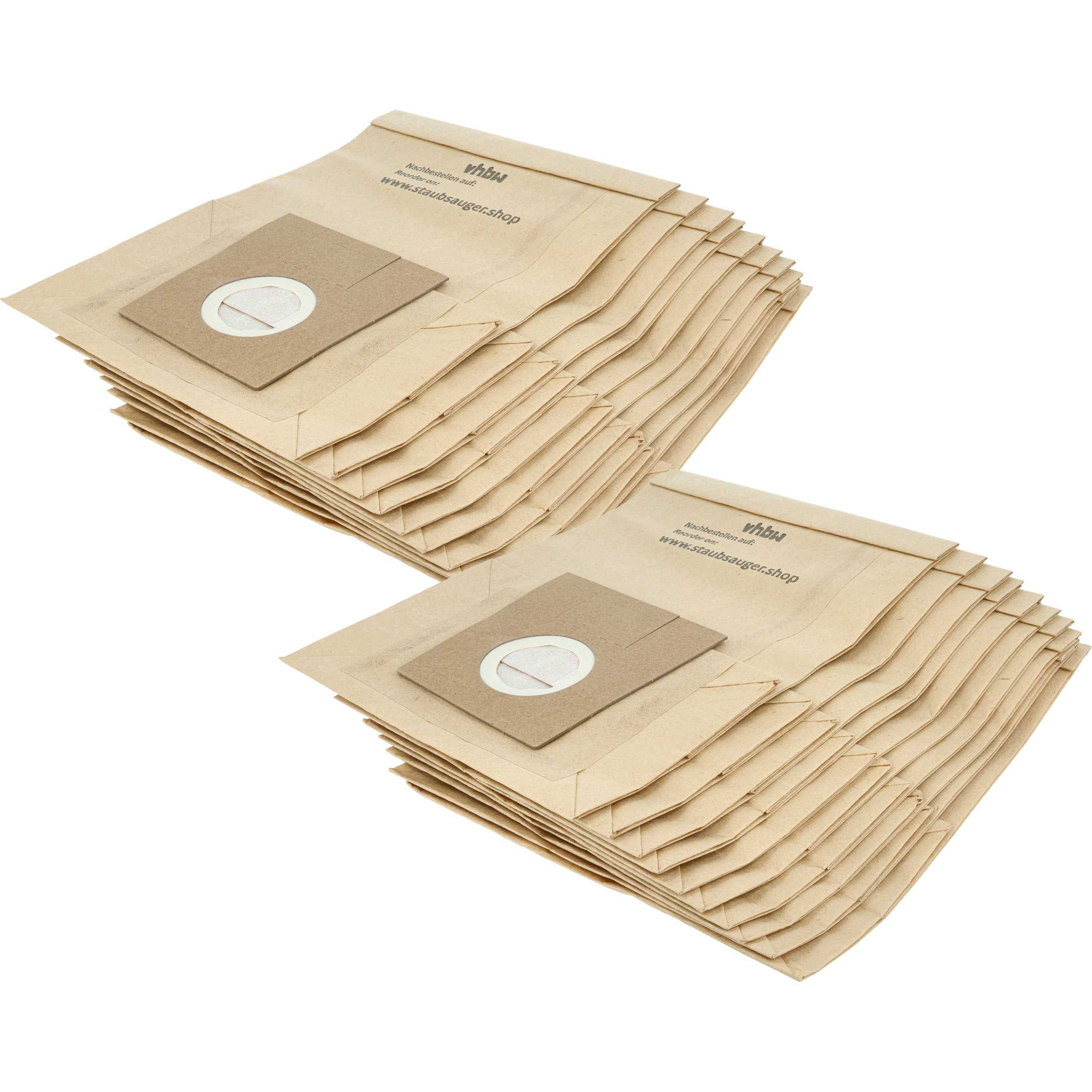 vhbw 20x Staubbeutel kompatibel mit Siemens VZ 9271, 92760, 92 D 70, 92 E 70, 92 F 51 Staubsauger - 24,5cm x 18cm Sandfarben