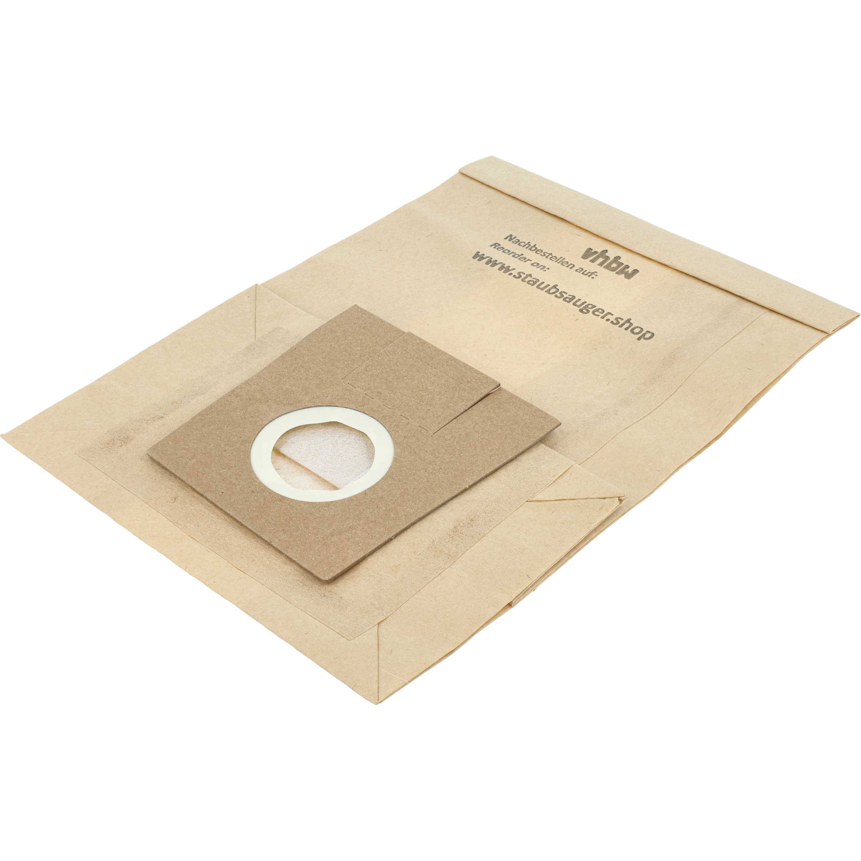 vhbw 50x Staubbeutel kompatibel mit Novum 679 045 / 679045, 645 592 / 645592, 612 357 / 612357 Staubsauger - 24,5cm x 18cm Sandfarben