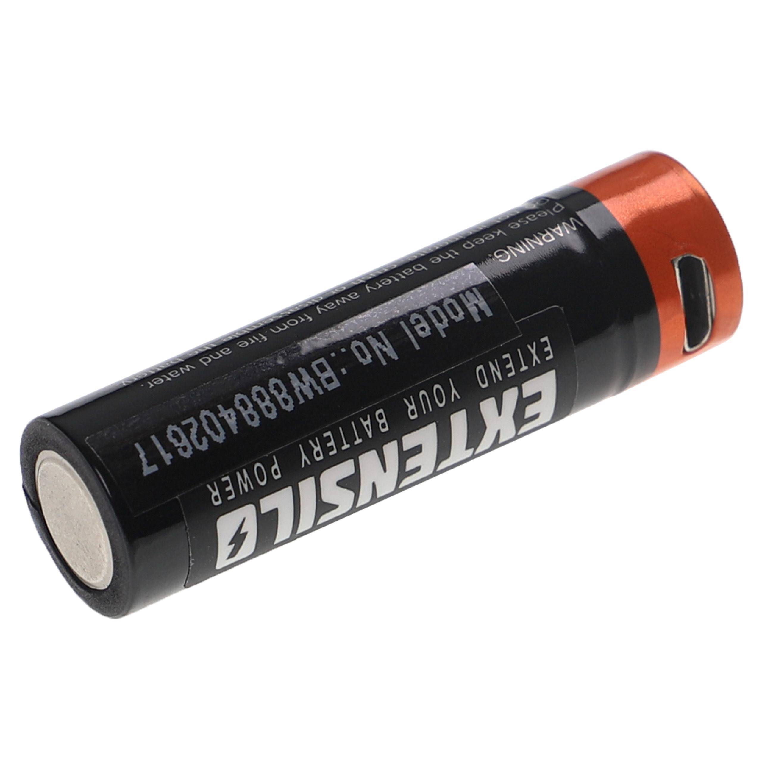 EXTENSILO 10x AA Mignon Akkus mit Micro USB-Anschluss (920 mAh, 1,5 V, Li-Ion)