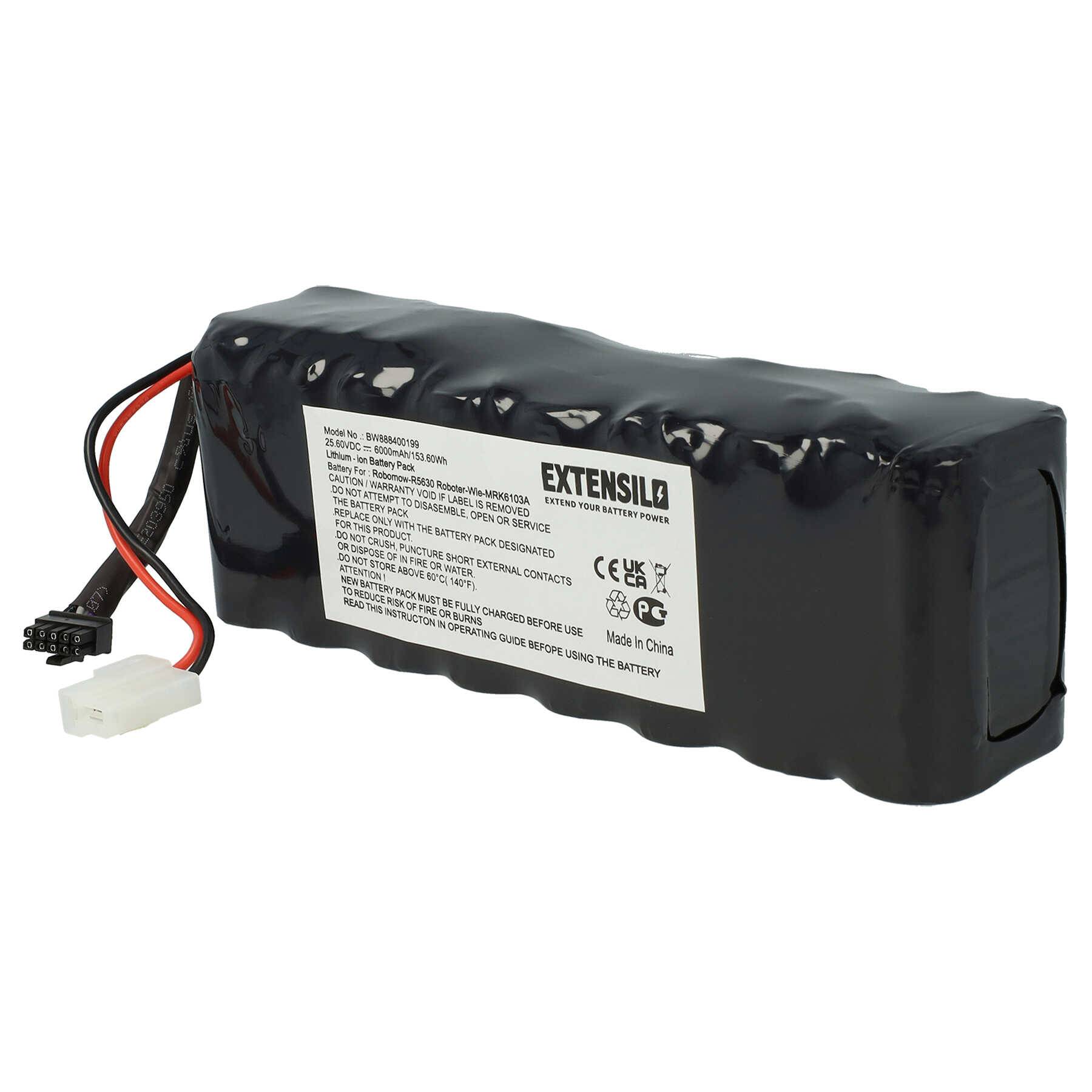 EXTENSILO Akku kompatibel mit Robomow RS 630, RS635, TS Serie, XR3, RS630, RS635 Pro S Rasenroboter Rasenmäher (6000mAh 25,6V Li-Ion)