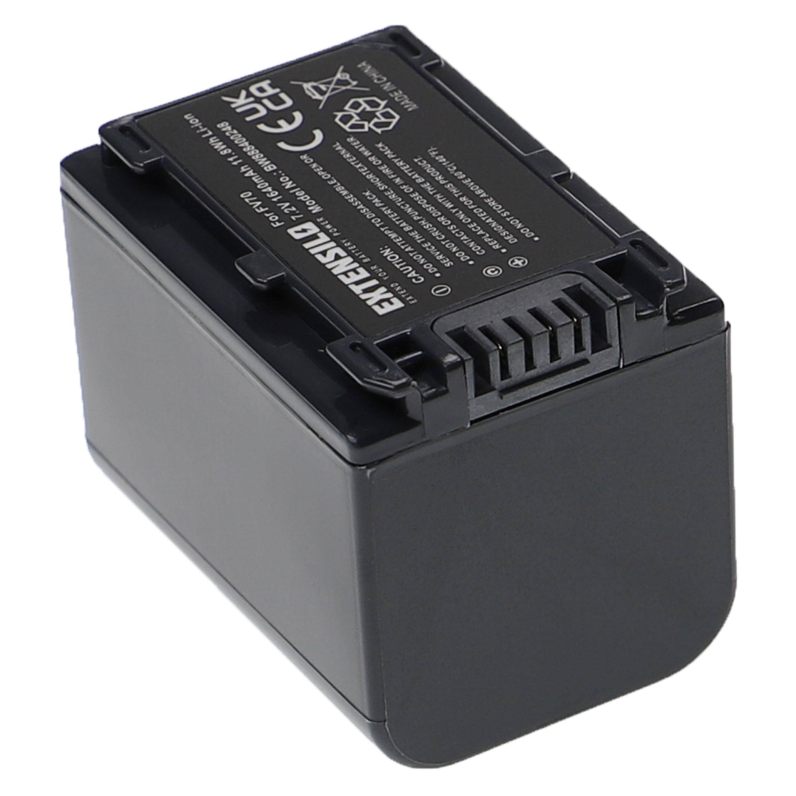EXTENSILO 2x Akku kompatibel mit Sony HDR-CX155E, HDR-CX160B, HDR-CX155VE, HDR-CX160, HDR-CX160E Kamera (1640 mAh, 7,2 V, Li-Ion)