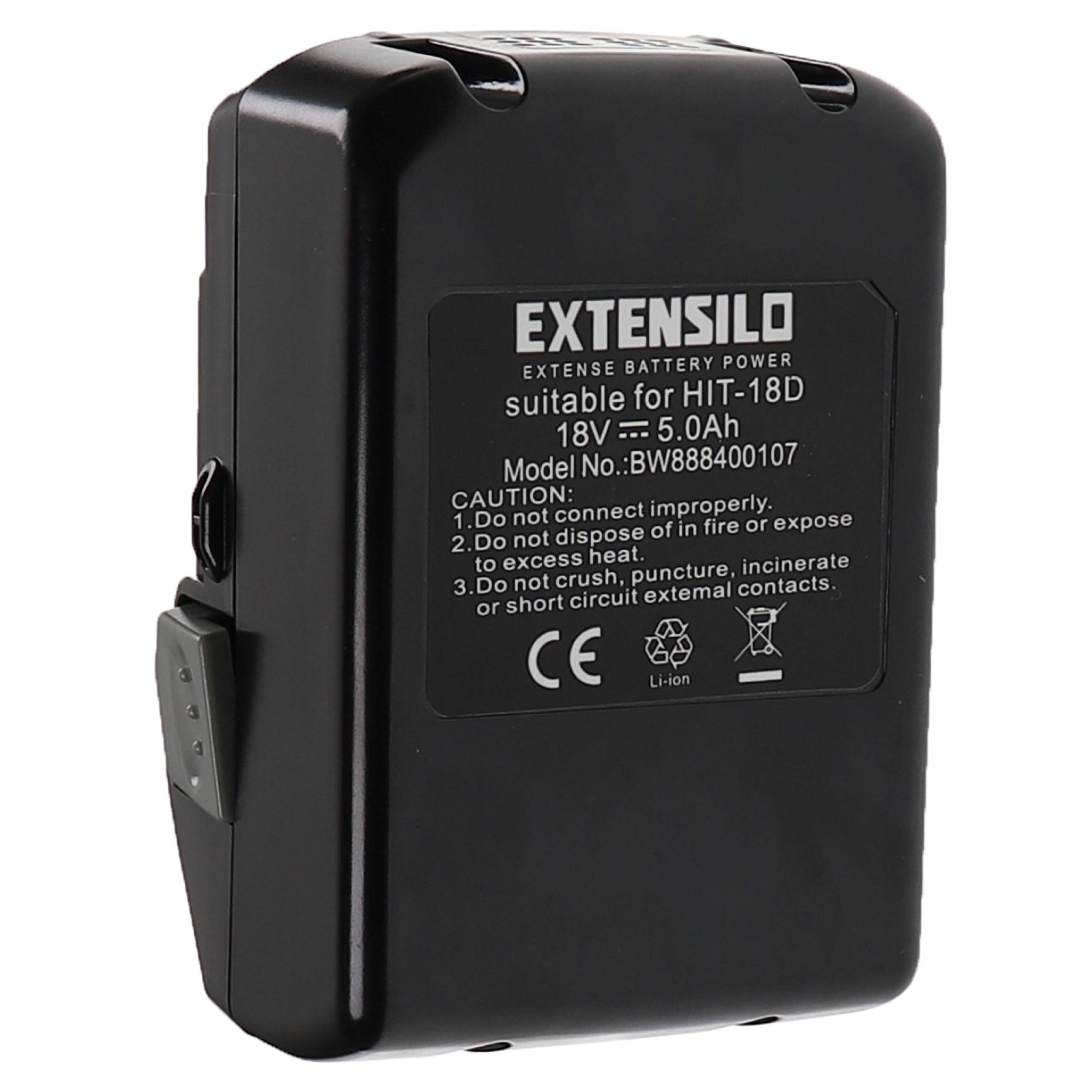 EXTENSILO Akku Ersatz für Hitachi / Hikoki BSL 1840 für Elektrowerkzeug, Staubsauger (5000 mAh, Li-Ion, 18 V)