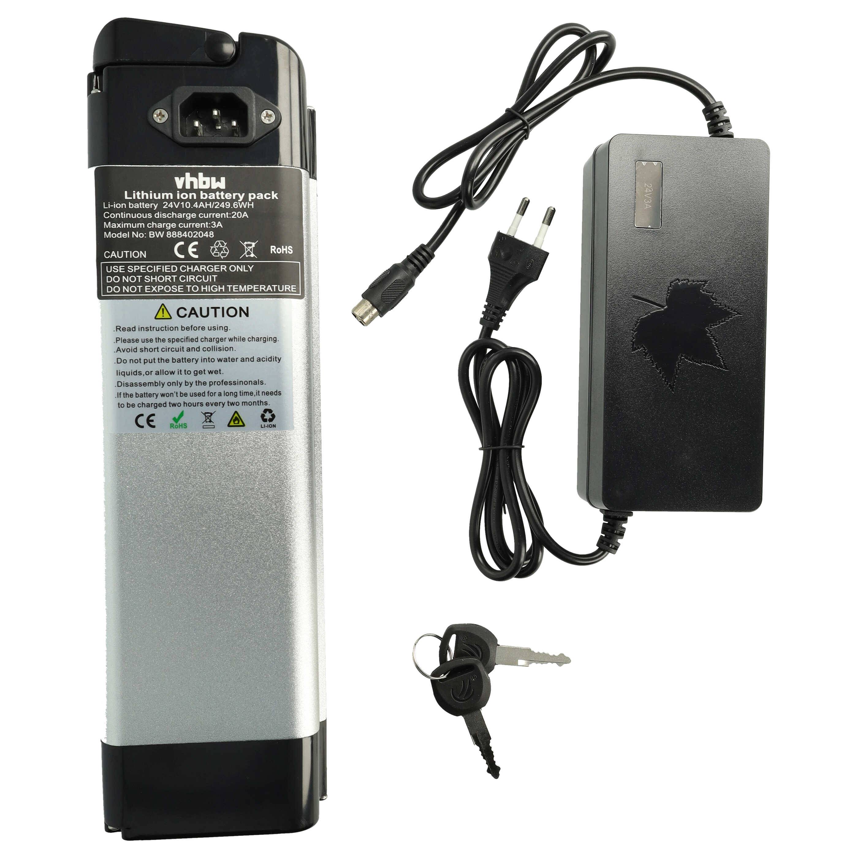 vhbw Akku kompatibel mit ZhenLong ZL0710 E-Bike Elektrofahrrad (10400mAh, 24V, Li-Ion) + Ladegerät