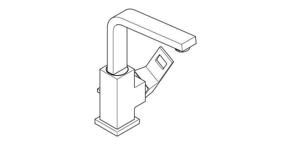 GROHE Einhand-Waschtischbatterie EUROCUBE 1/2Zoll L-Size su-st