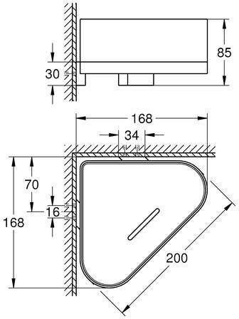 Grohe Eck-Duschablage SELECTION m Halterung co sun