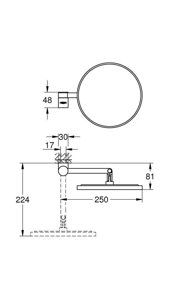 GROHE Kosmetikspiegel SELECTION 7-fache Vergrößerung chrom