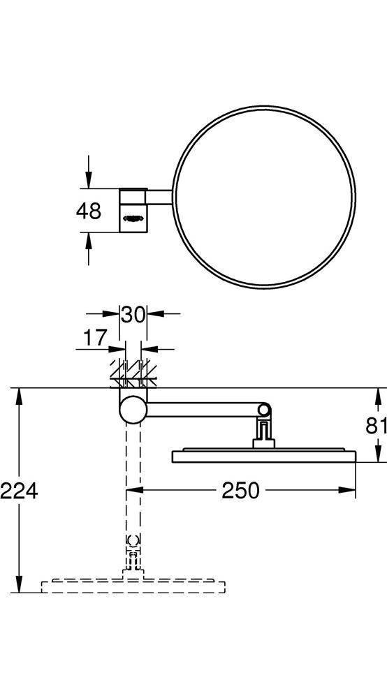 GROHE Kosmetikspiegel SELECTION 7-fache Vergrößerung chrom