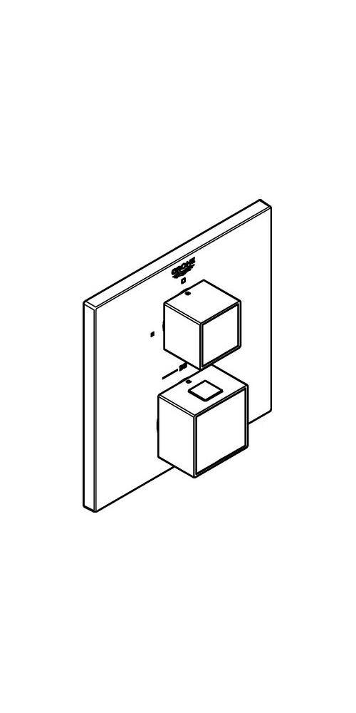 GROHE Thermostat-Brausebatterie EUROCUBE eckig 1 ASV su-st supersteel