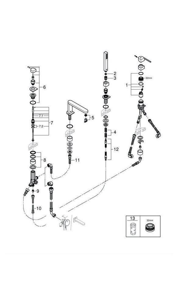 GROHE 4-Loch-Wannenkombination PLUS ha graph gebü hard graphite