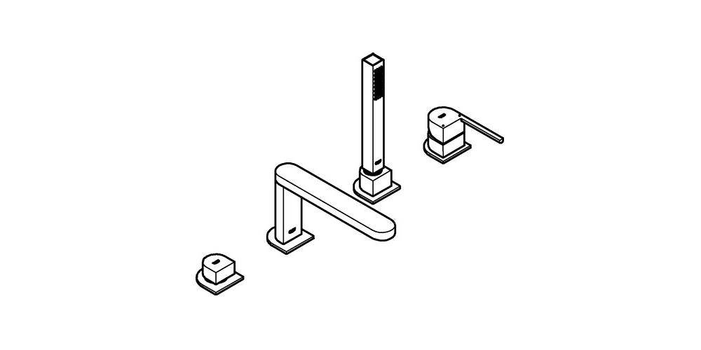 GROHE 4-Loch-Wannenkombination PLUS ha graph gebü hard graphite