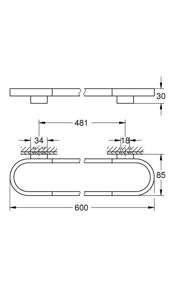 GROHE Badetuchhalter SELECTION 600mm chrom