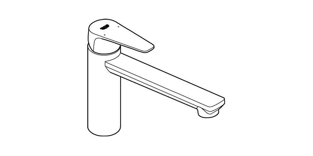 GROHE Einhand-Spültischarmatur BAUEDGE 1/2Zoll mi-ho Ala chr chrom