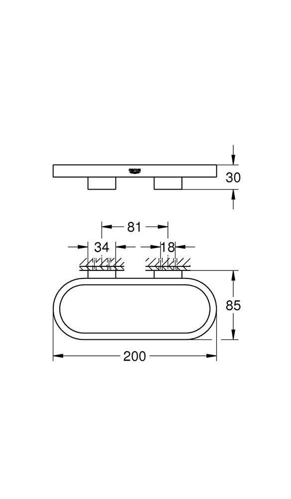 GROHE Handtuchring SELECTION 200mm chrom