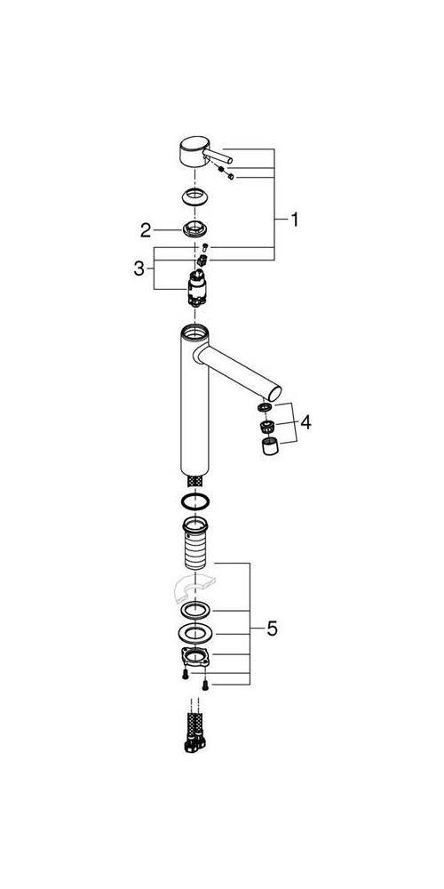 GROHE Einhand-Waschtischbatterie CONCETTO 1/2Zoll XL-Size chr chrom