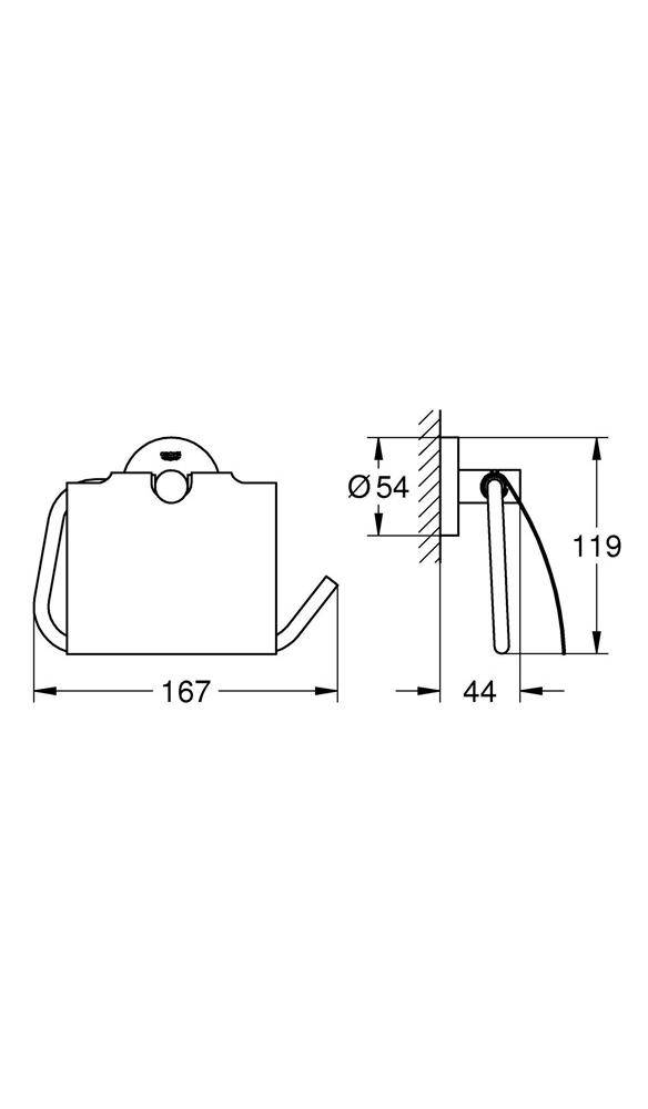 GROHE WC-Papierhalter ESSENTIALS mit Deckel nickel gebürstet