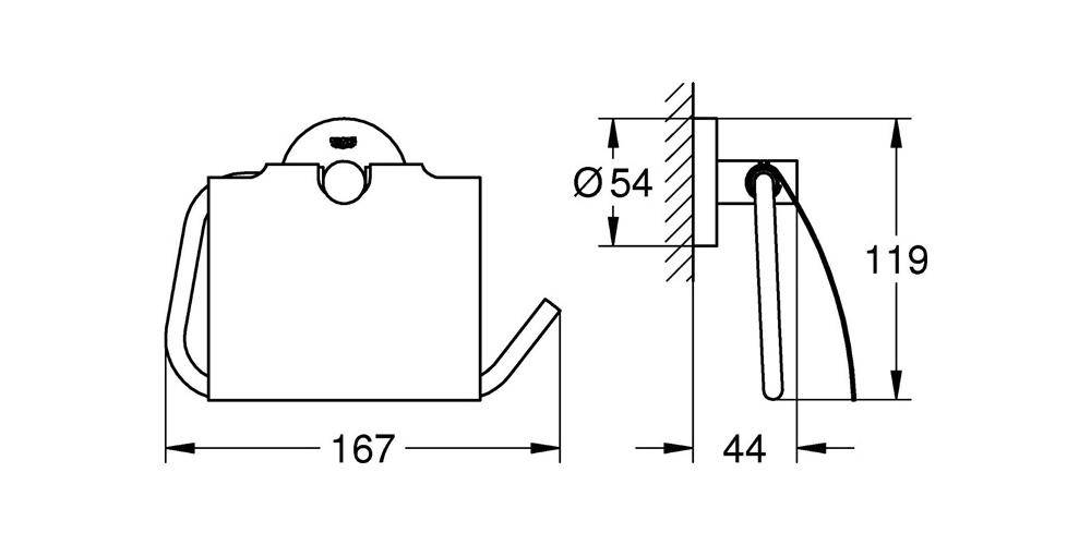 GROHE WC-Papierhalter ESSENTIALS mit Deckel nickel gebürstet