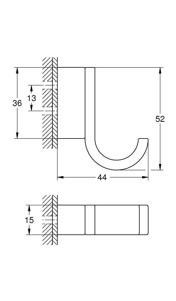 GROHE Bademantelhaken SELECTION 1-fach hard graphite