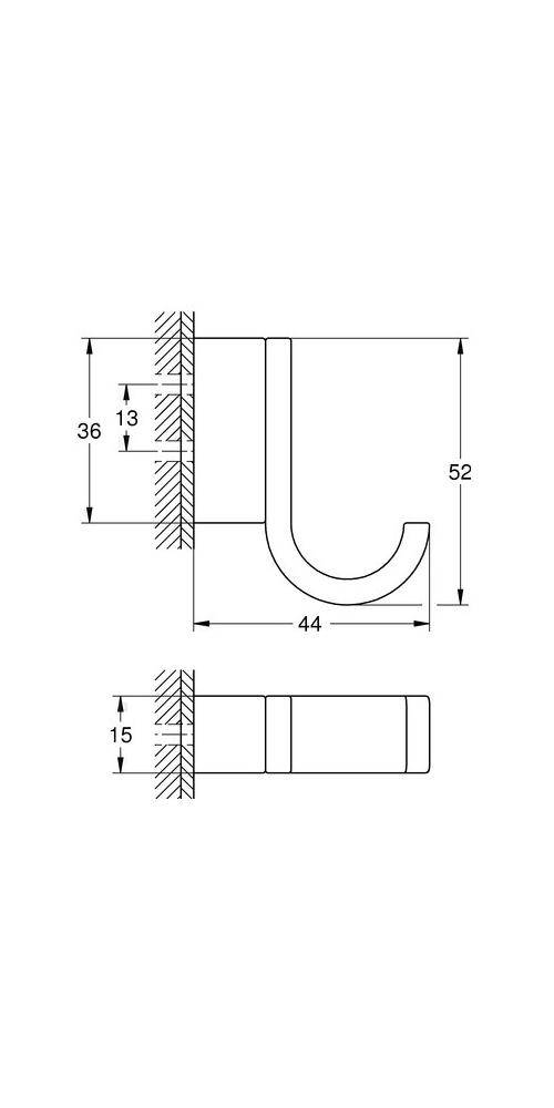 GROHE Bademantelhaken SELECTION 1-fach hard graphite