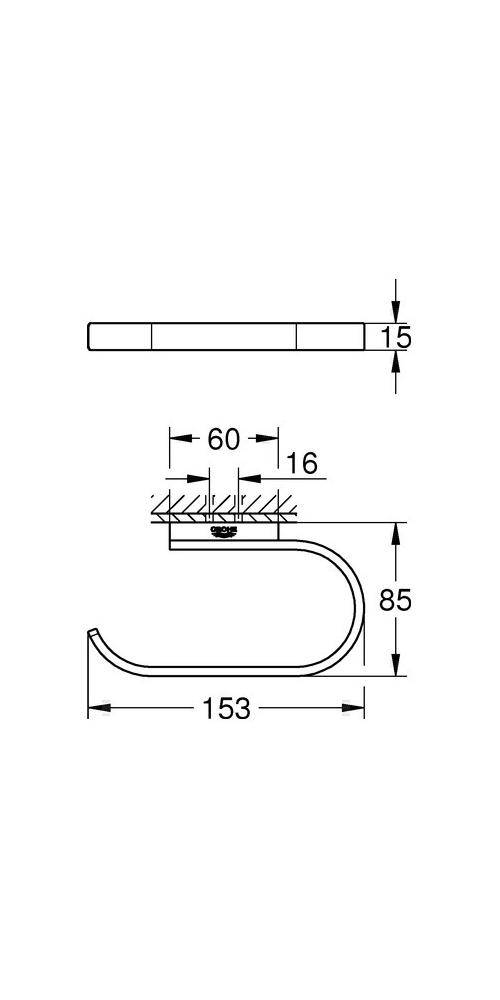 GROHE Toilettenpapierhalter SELECTION ohne Deckel hard graphite