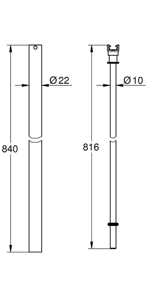 GROHE Ersatzrohr für Duschsysteme - 15cm chrom - 15 cm chrom