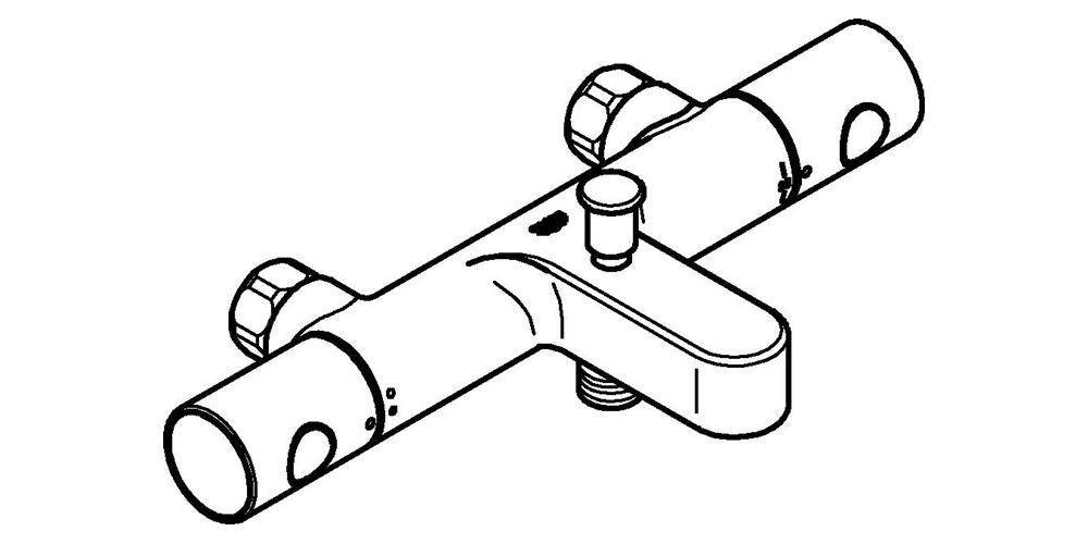 GROHE Thermostat-Wannenbatterie GROHTHERM 800 C 1/2Zoll chr chrom