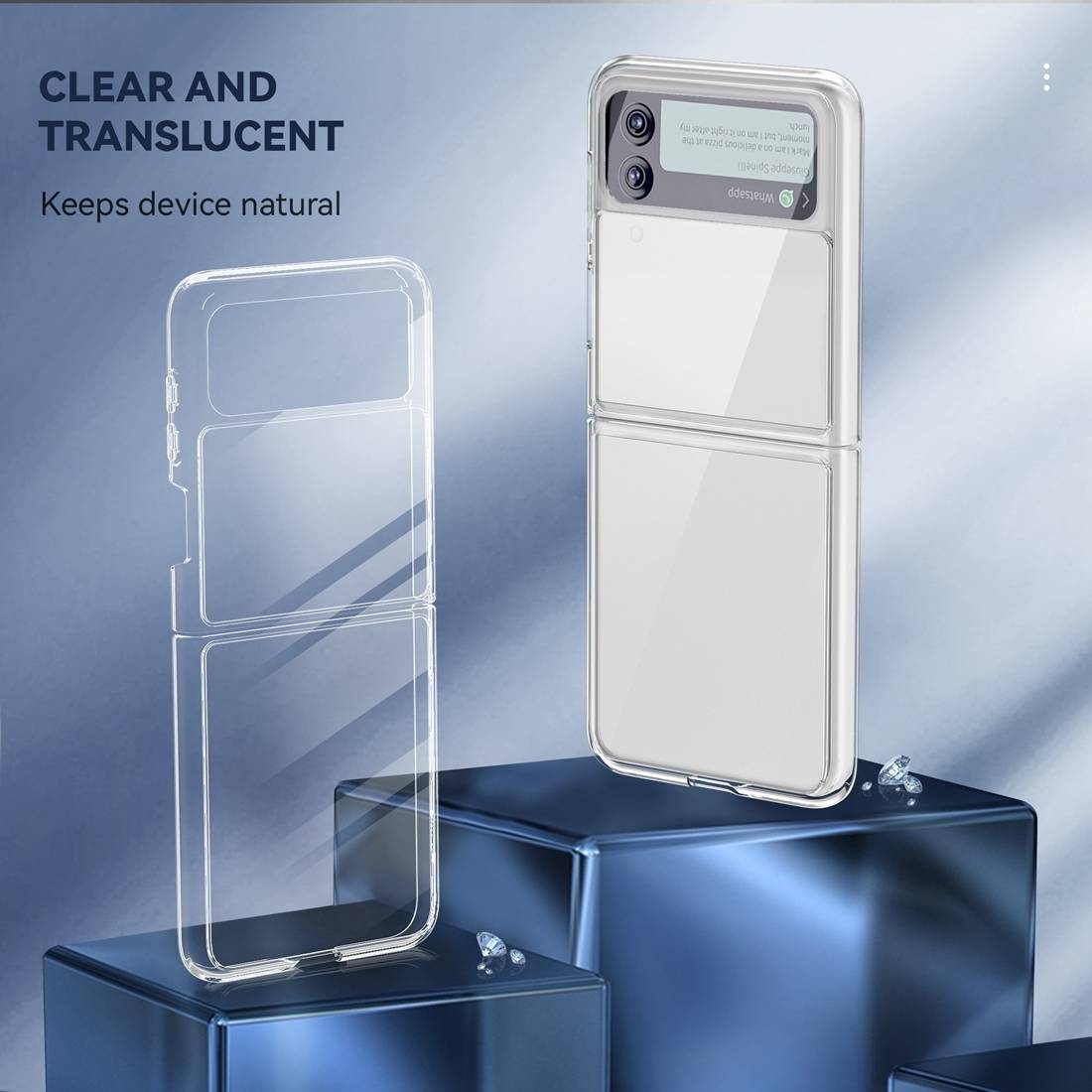 Für Samsung Galaxy Z Flip4 5G Hybrid Kunststoff / Silikon Case TPU Schutz Transparent Handy Hülle Cover