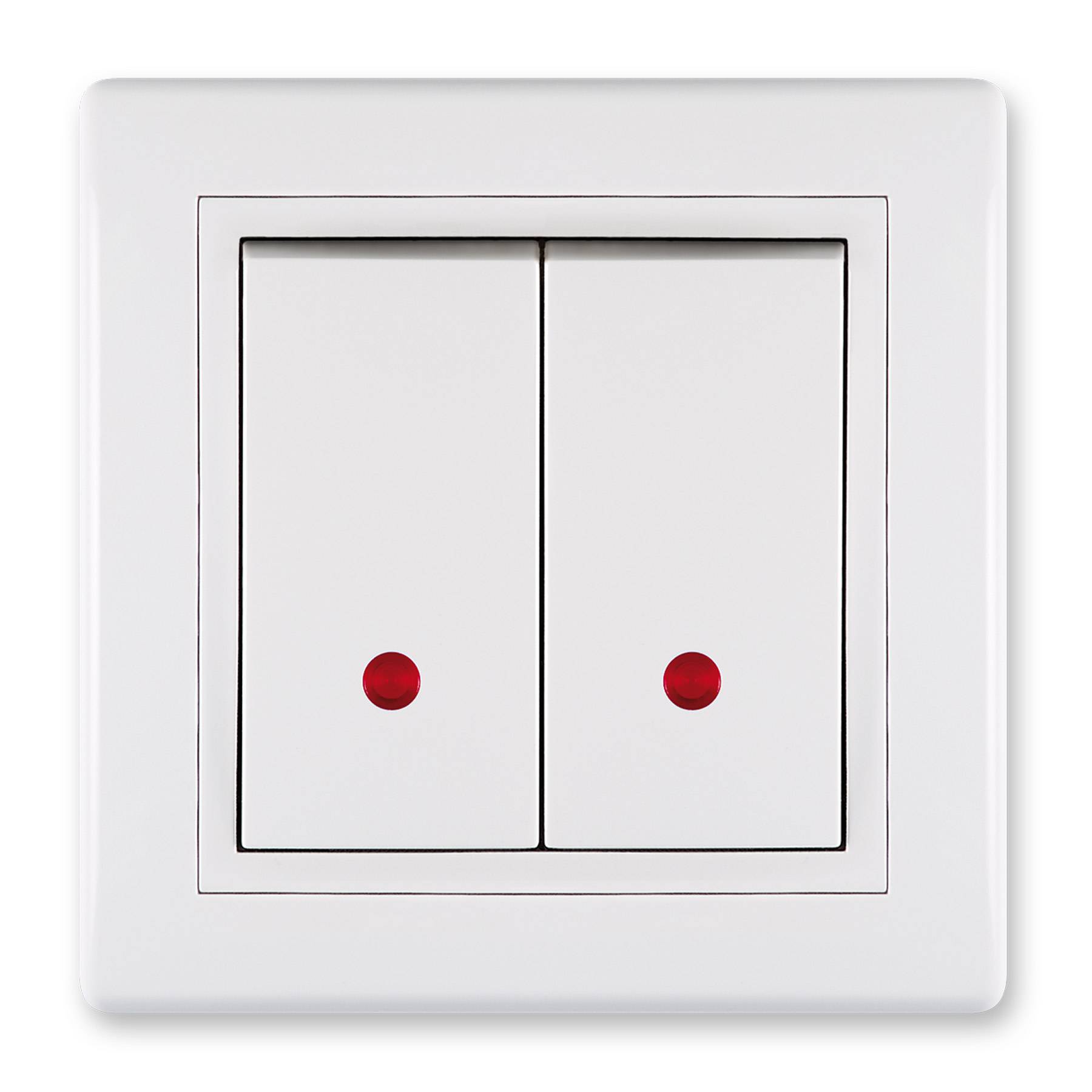 ALING-CONEL Unterputz-Serienschalter mit Glimmlampe 10AX/250V~ inkl.Rahmen Weiß