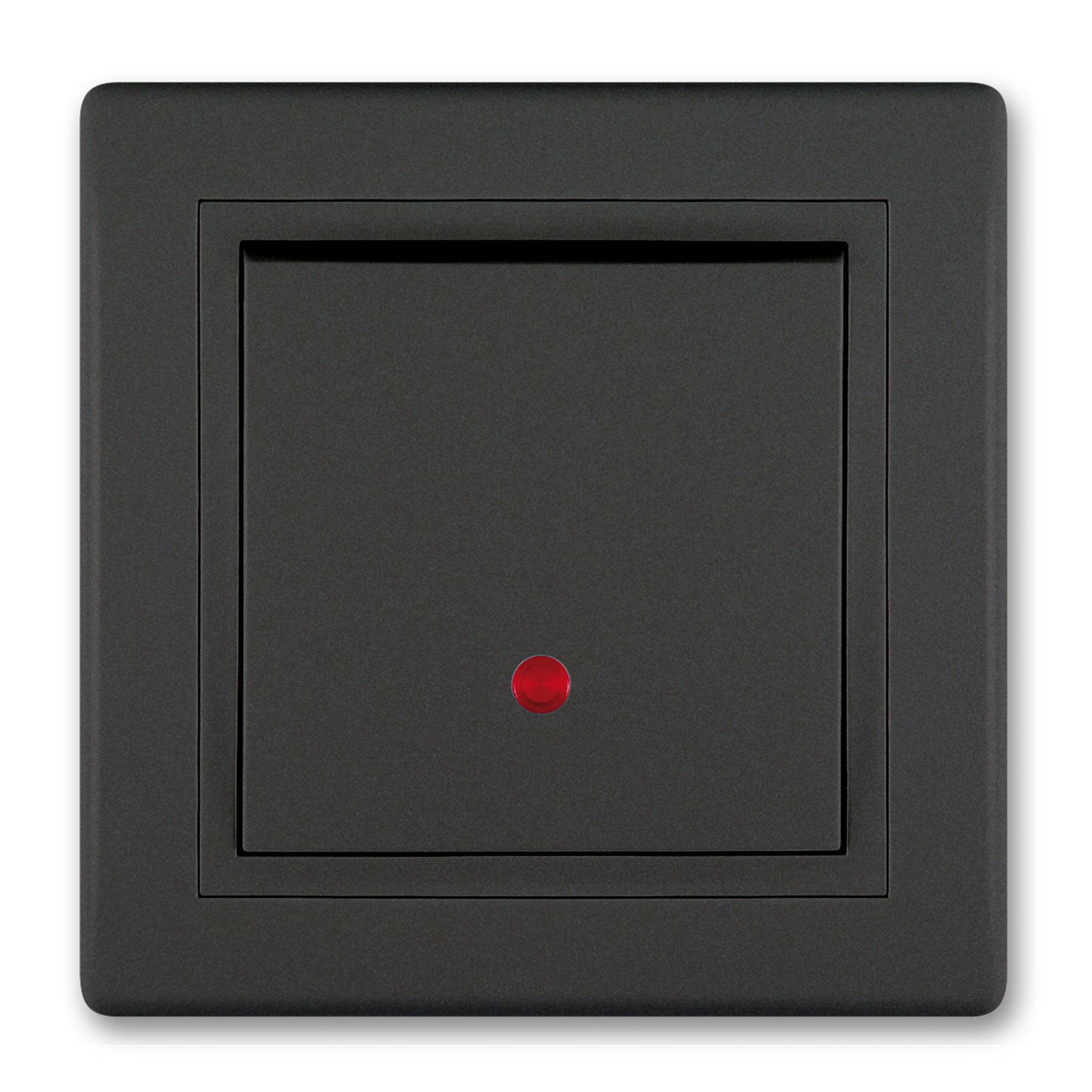 ALING-CONEL Unterputz-Ein/Aus-Schalter mit Glimmlampe und Kontrolleuchte 16AX/250V~ inkl.Rahmen Schwarz Soft Touch