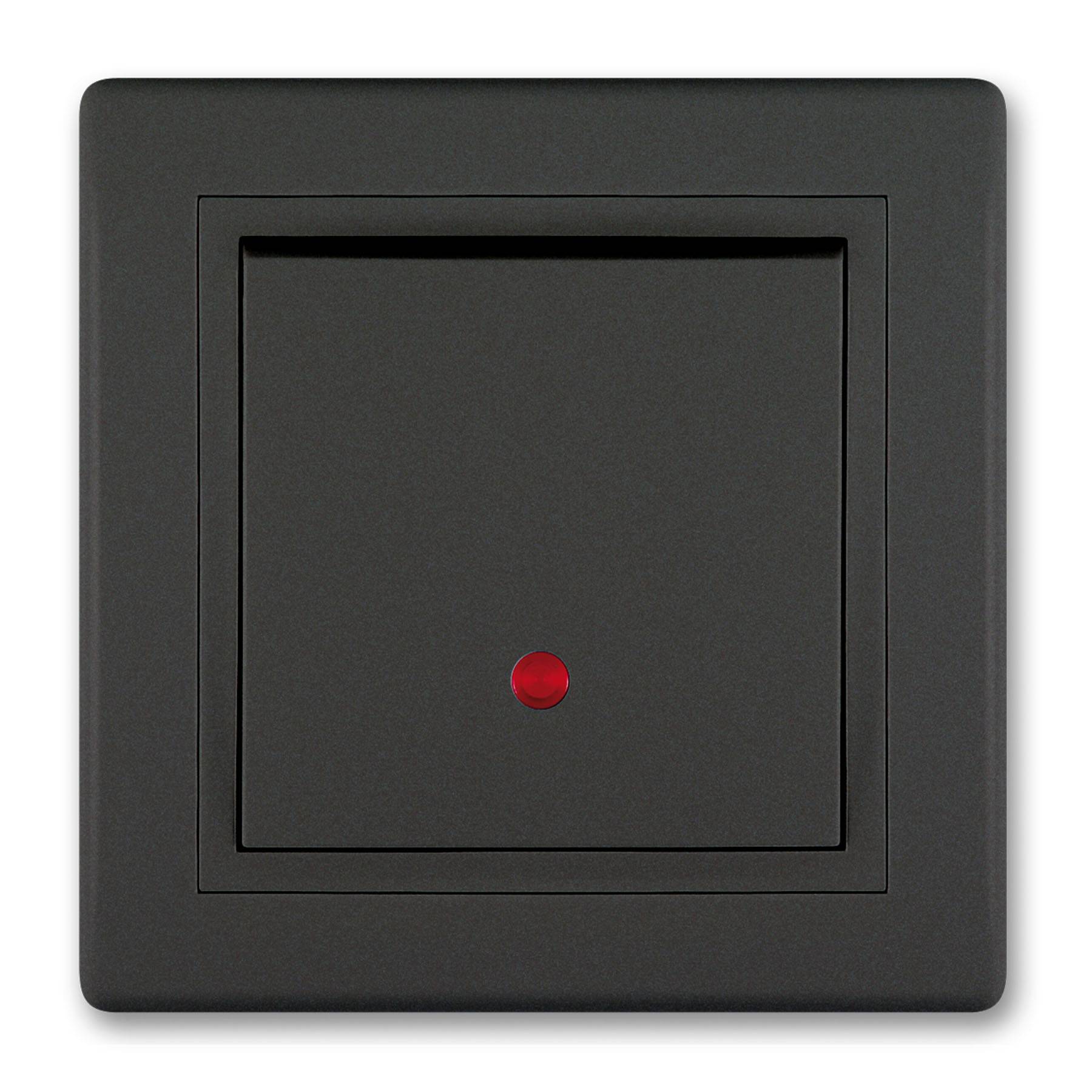 ALING-CONEL Unterputz-Ein/Aus-Schalter mit Glimmlampe 10AX/250V~ inkl.Rahmen Schwarz Soft Touch