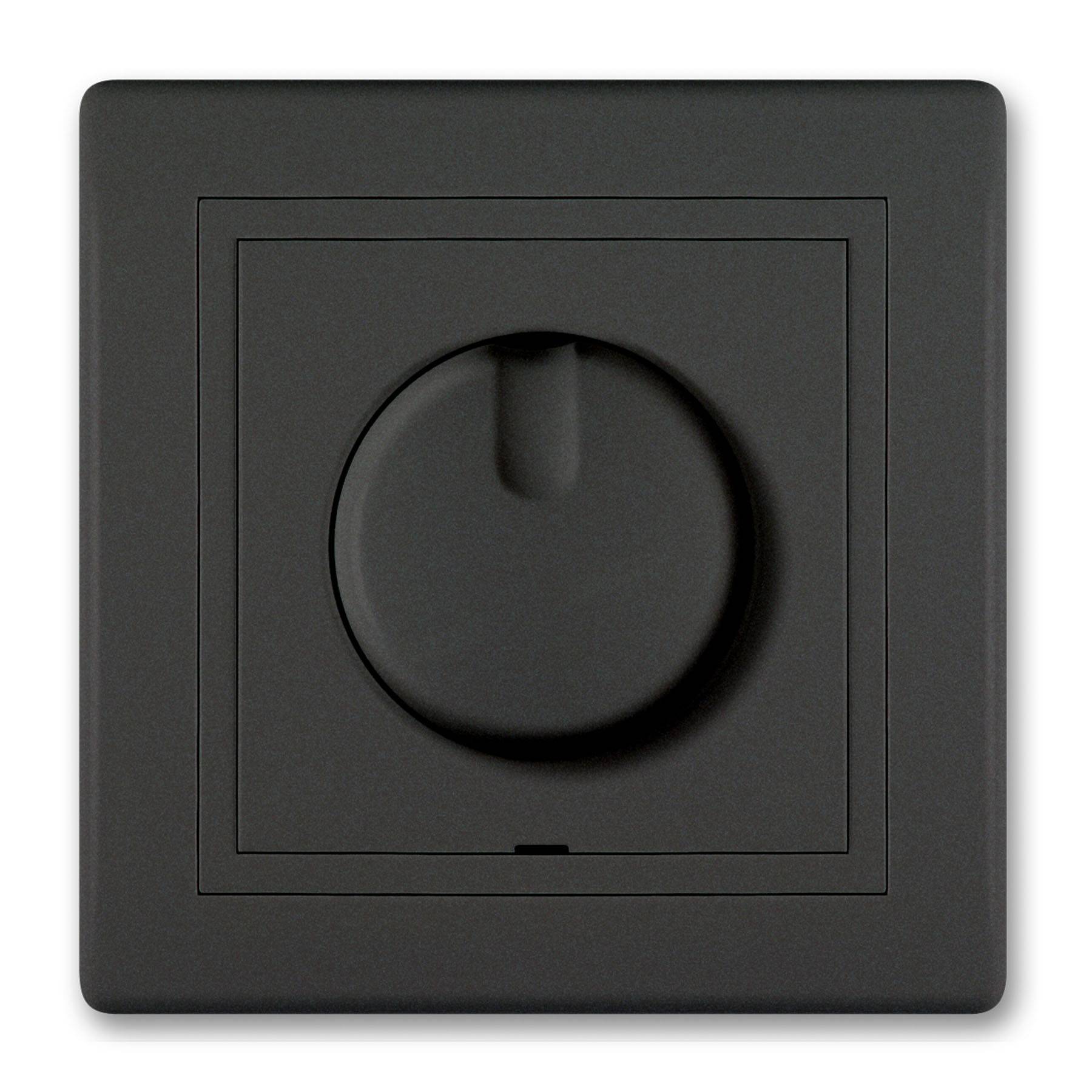 ALING-CONEL Unterputz-Dimmer mit Ein/Aus Schalter 40-400VA, 230V~/50Hz inkl.Rahmen Schwarz Soft Touch