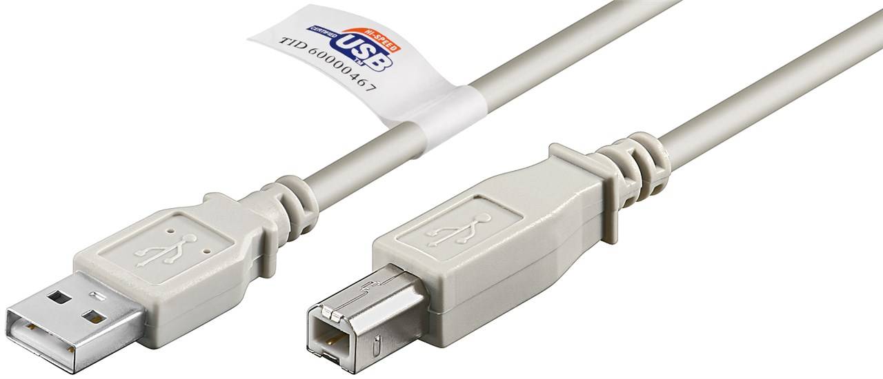goobay USB 2.0 Hi-Speed Kabel A Stecker auf B Stecker mit USB Logo grau 3 m