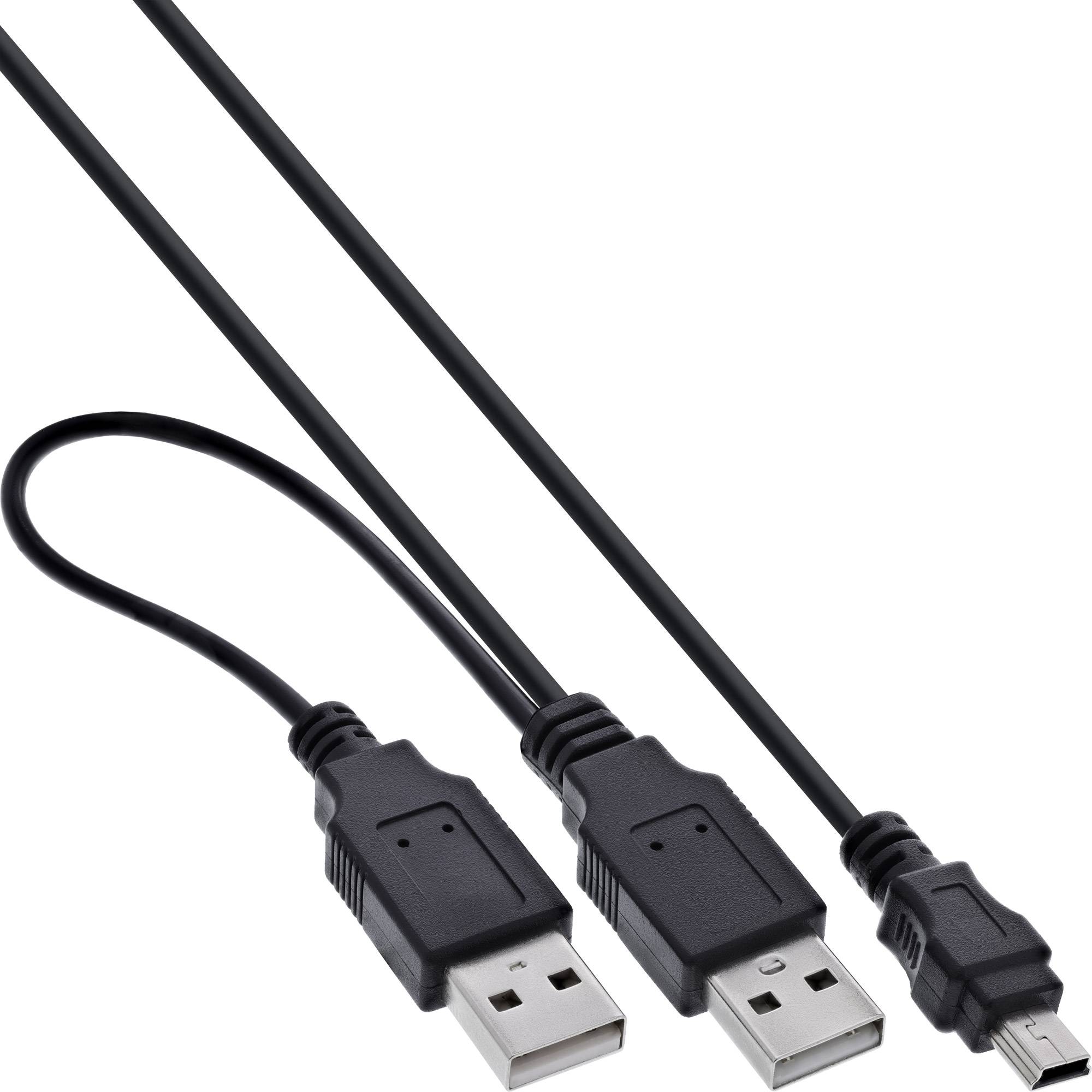 Drei USB-Kabel mit Standard-USB-A-Steckern und ein kleinerer Micro-USB-Stecker, gezeigt auf weißem Hintergrund.