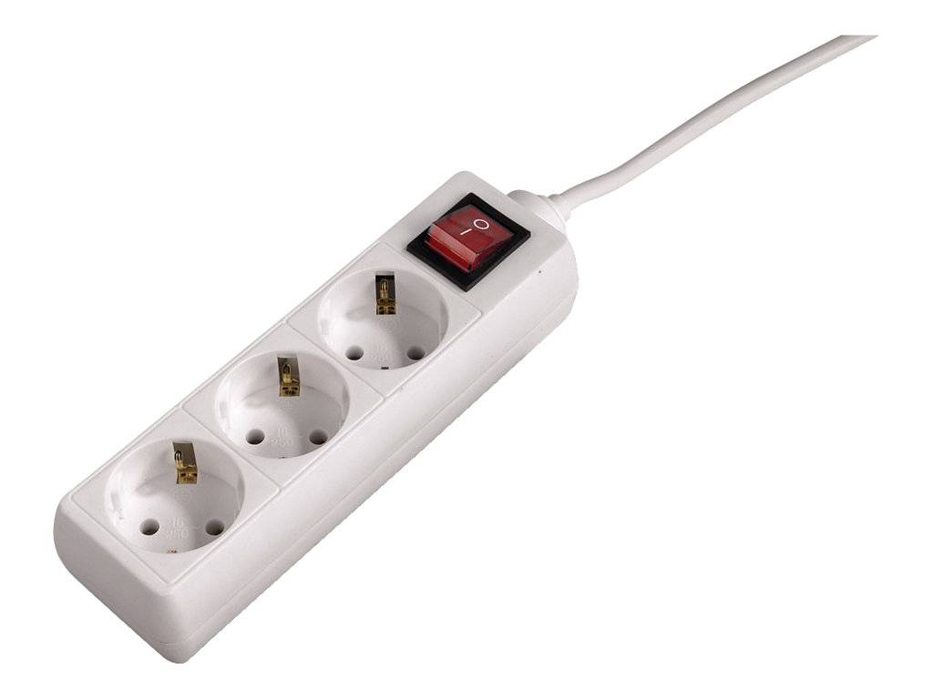Hama Distribution Panel 3-Way 45° with Switch - Steckdosenleiste - Wechselstrom 230 V - Ausgangsanschlüsse: 3 - 1.4 m Sc