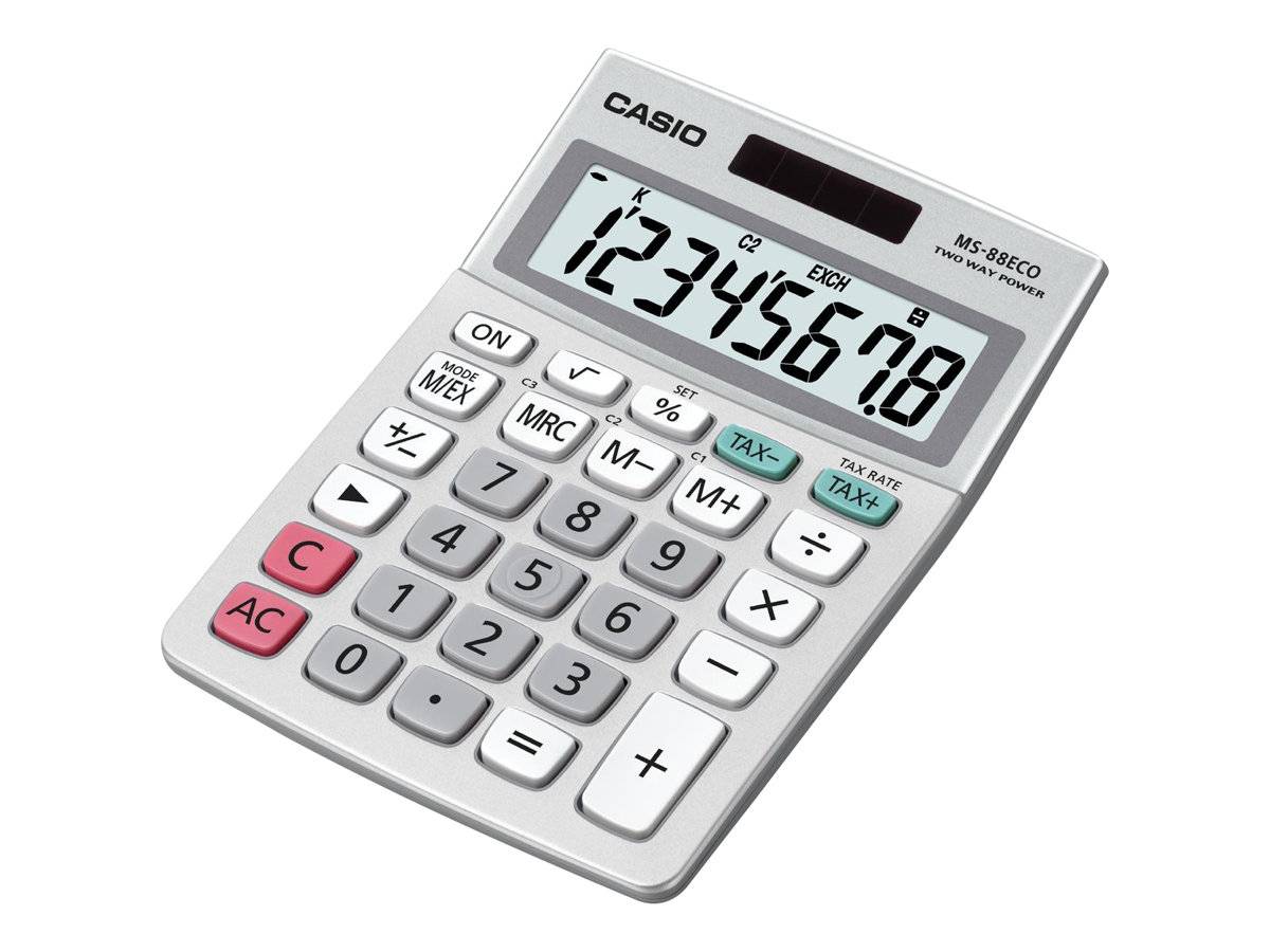 CASIO MS-88ECO Tischrechner silber