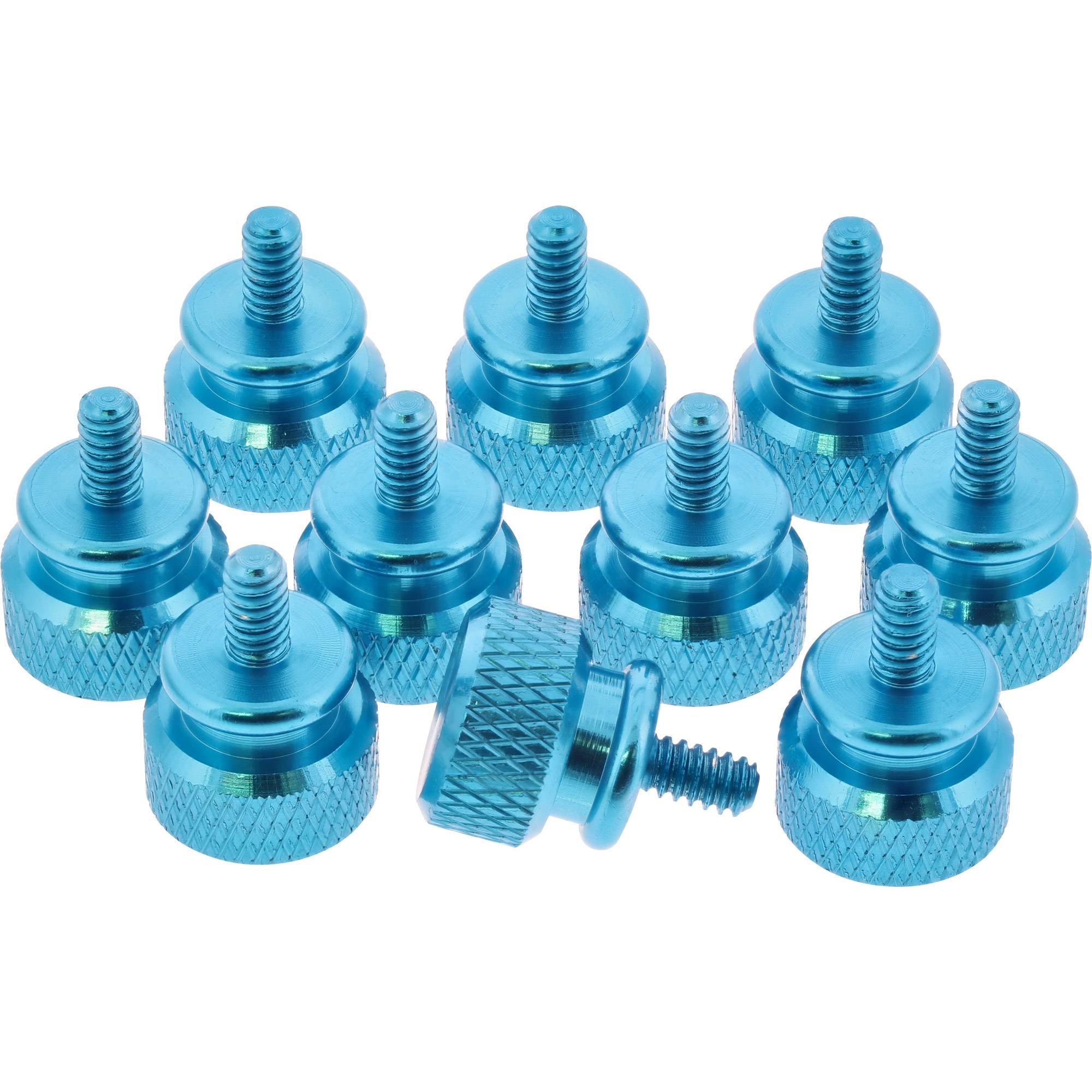 INLINE - Rändelschrauben für Gehäuse - Alu - blau - 10er Pack