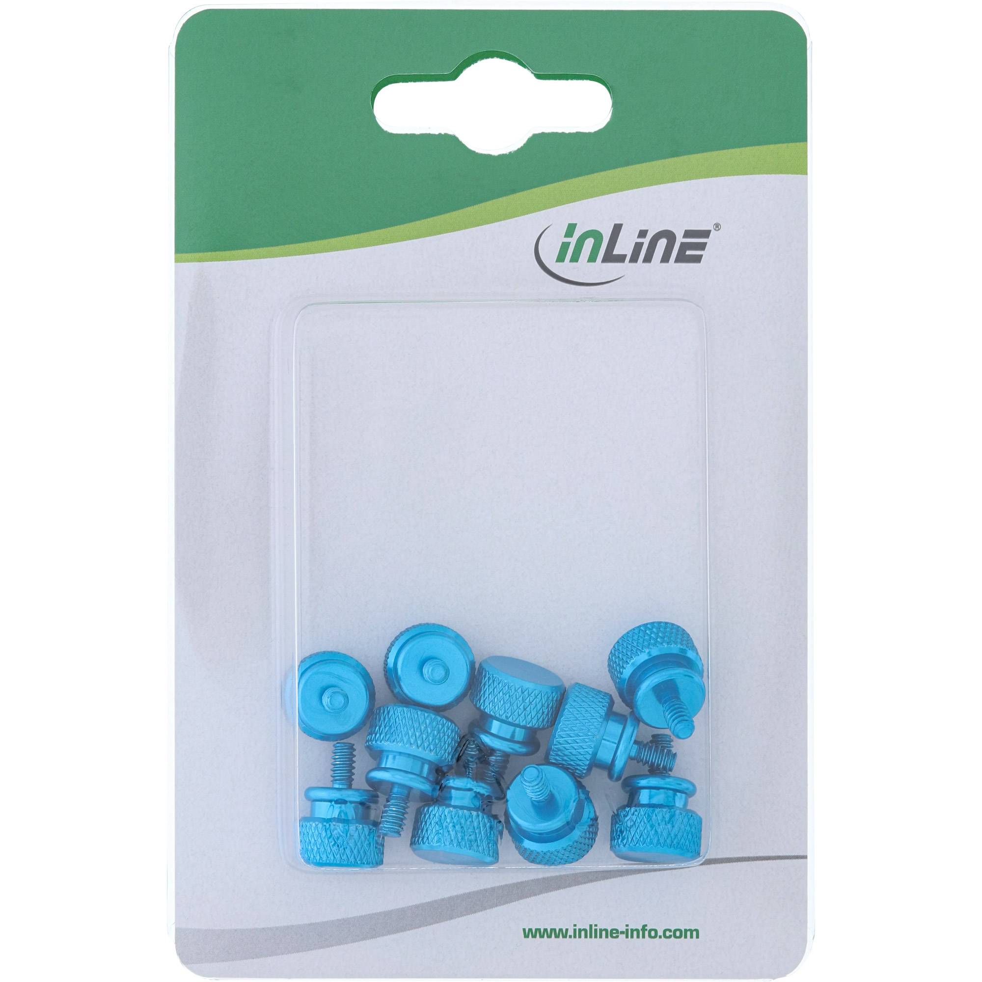INLINE - Rändelschrauben für Gehäuse - Alu - blau - 10er Pack