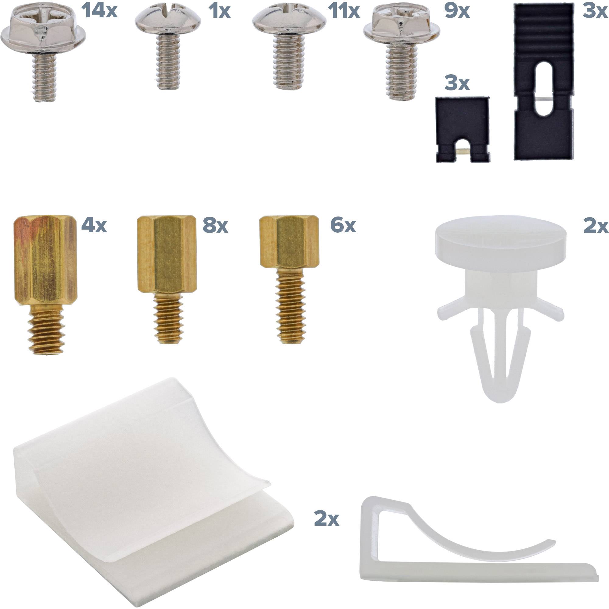 INLINE - Schraubenset - mit Jumper - Klebeklipp etc.