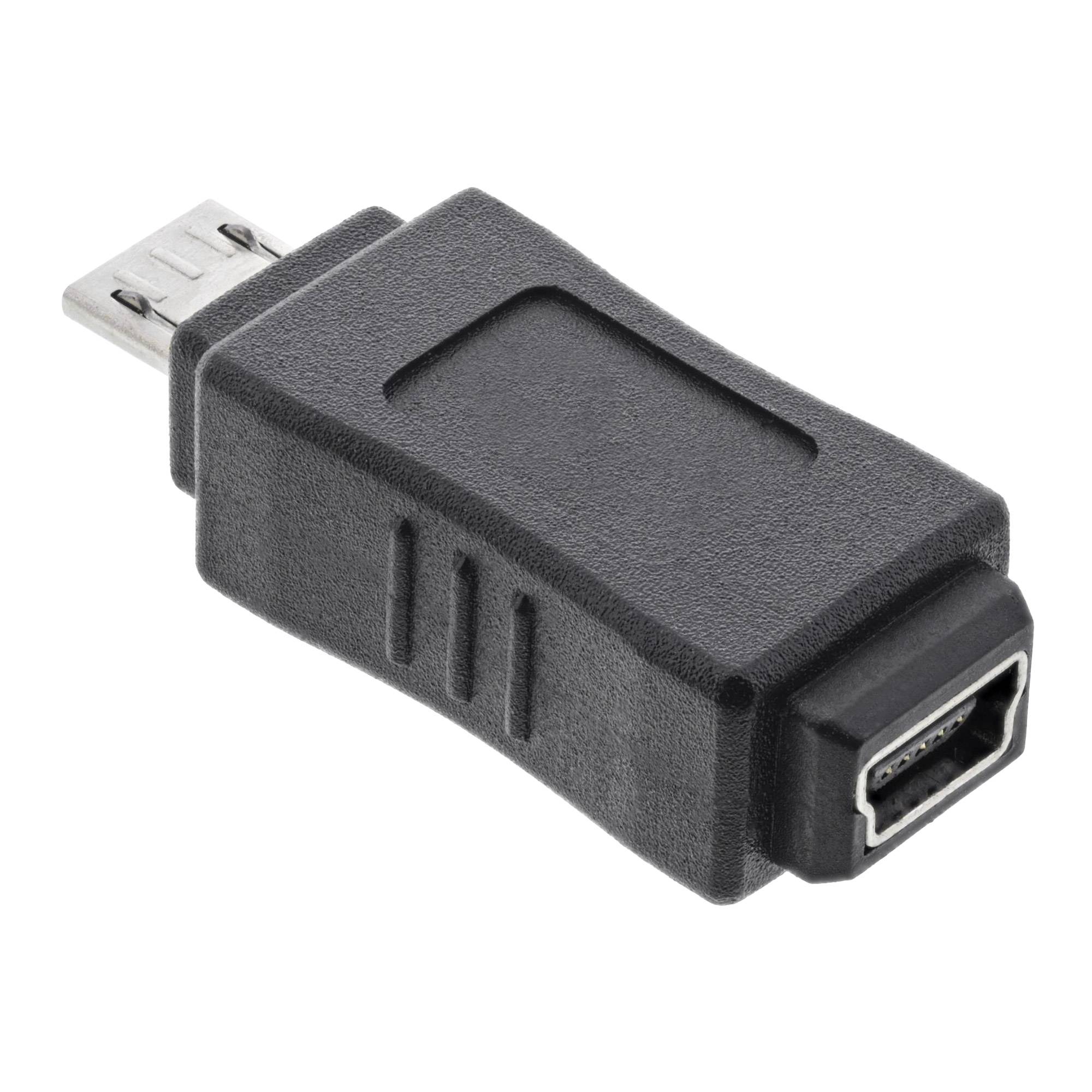 InLine Micro-USB Adapter - Micro-B Stecker an Mini USB 5-pol Buchse - zu mini-US