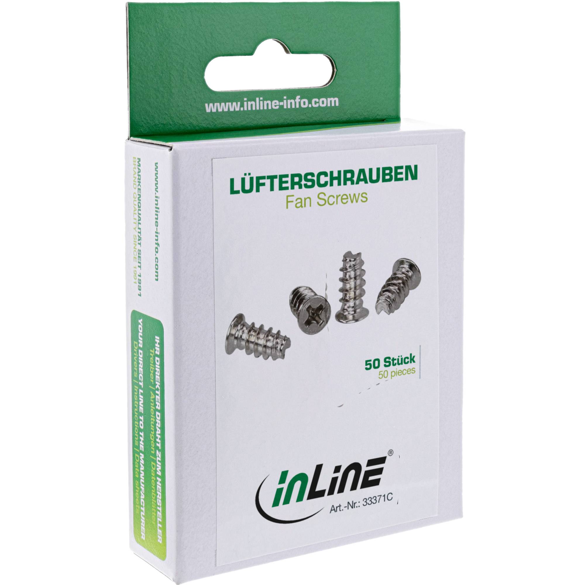 INLINE - Lüfterschrauben - 5,0x10,0mm - silbern 50er Pack