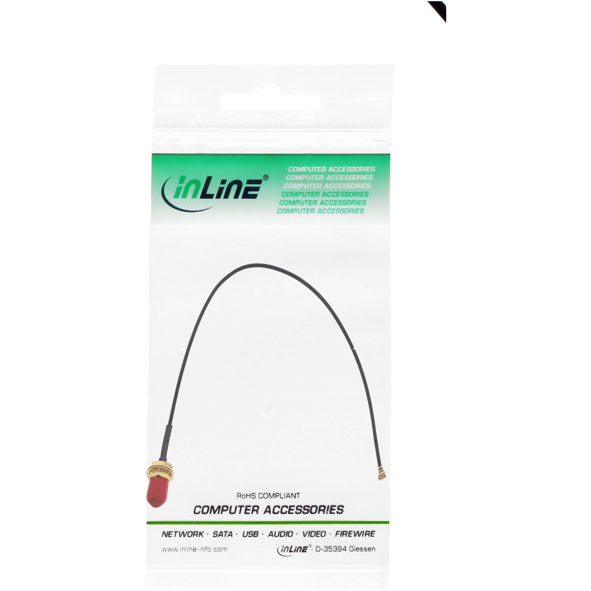 INLINE - WLAN Adapterkabel - R-SMA Buchse auf U.FL Stecker - 0,2m - für AVM FritzBox