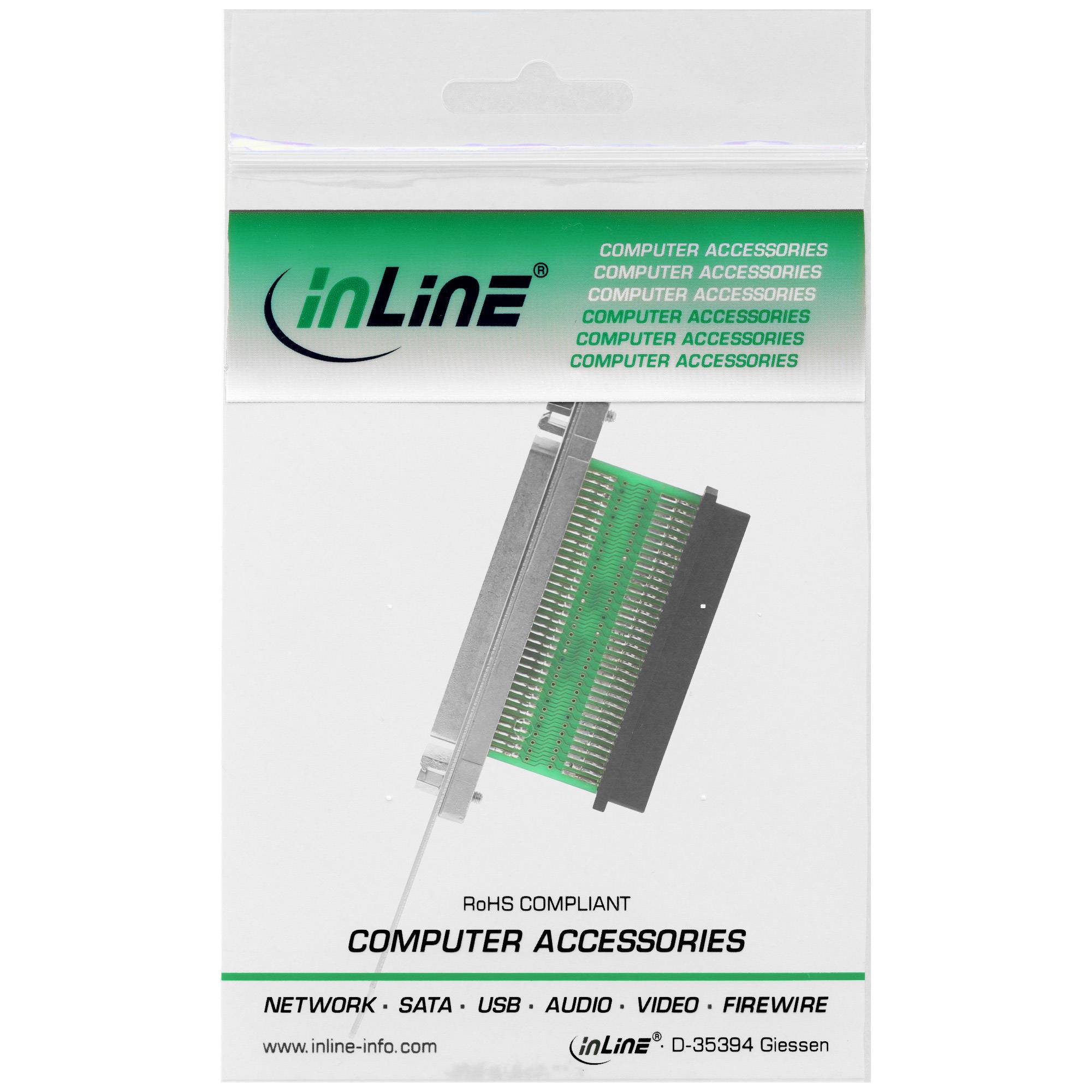 INLINE - SCSI III U320 Slotblech - 68pol mini Sub D Buchse / Buchse - innen/außen