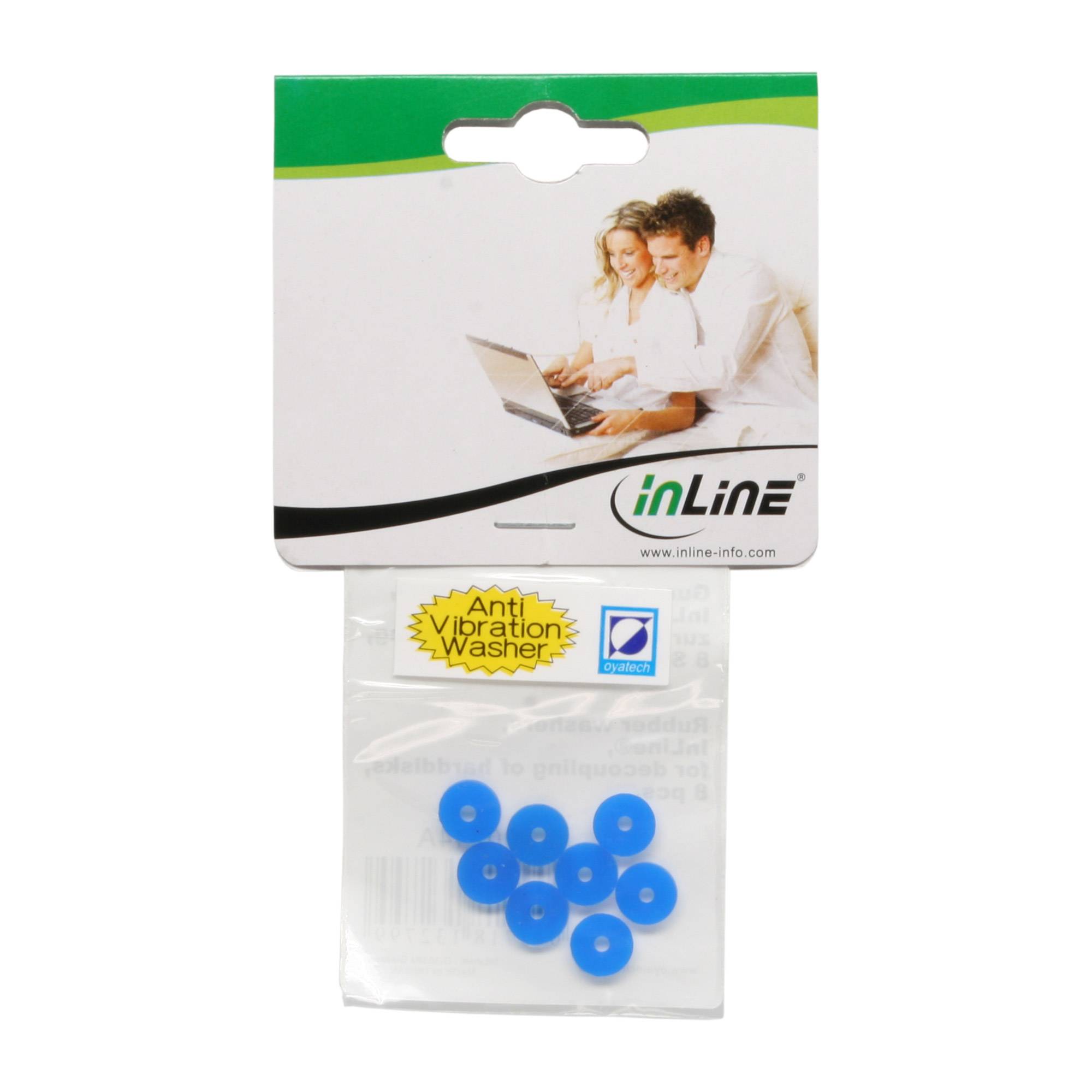 INLINE - Silikon Unterlegscheiben - zur Laufwerks-Entkopplung - 8 Stück