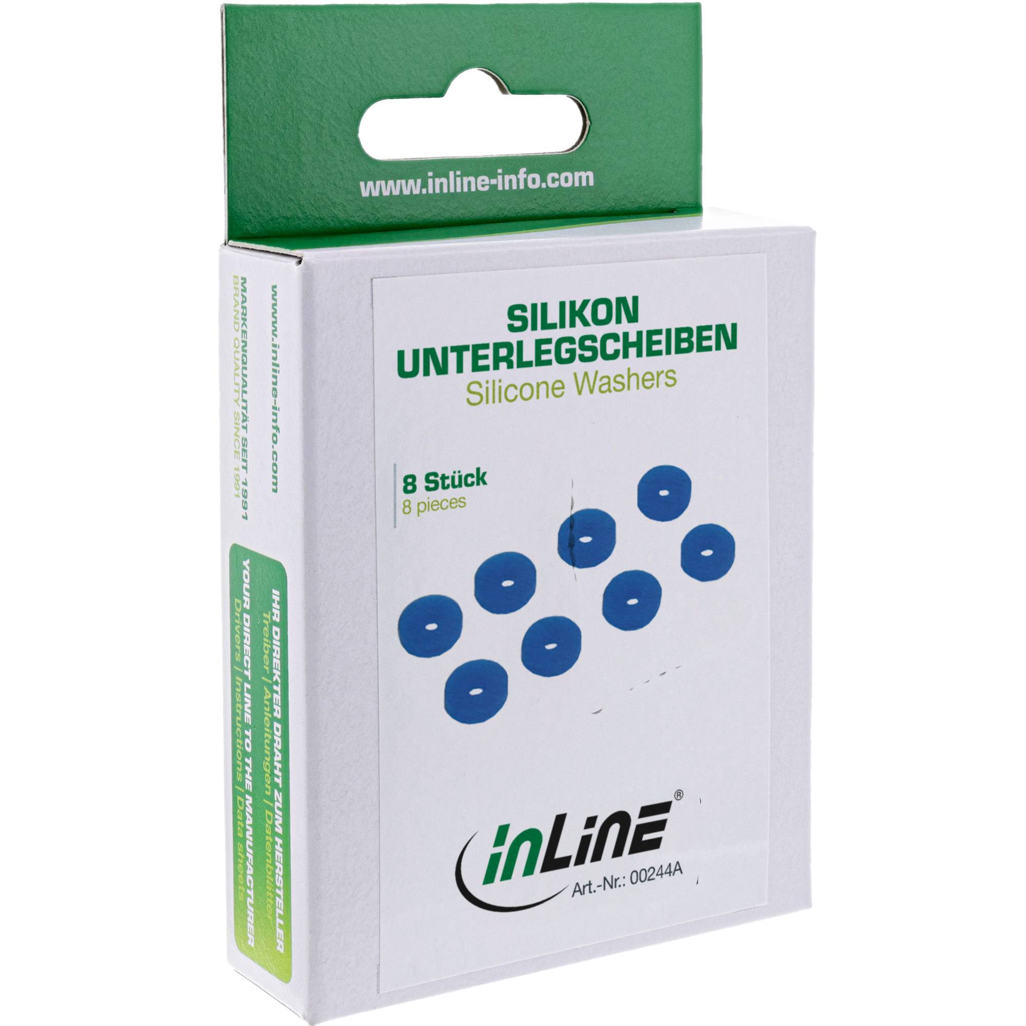 INLINE - Silikon Unterlegscheiben - zur Laufwerks-Entkopplung - 8 Stück